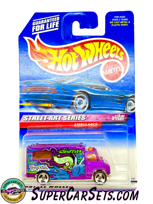 Hot Wheels (VINTAGE) (Year launched 1998) - Street Art Series (3/4) - Ambulance (#21110) (Card slightly damaged)