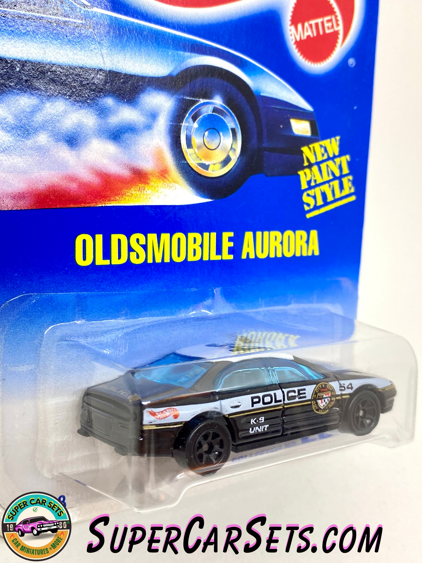 Hot Wheels (VINTAGE) (Year launched 1997) - Oldsmobile Aurora (Police #54) (#265) (#12358)