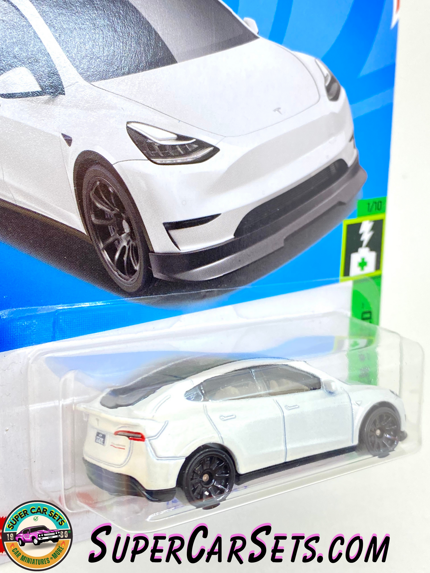 Tesla Model Y (White colour) Hot Wheels HW Green Speed 2023 (1/10) (37/250)