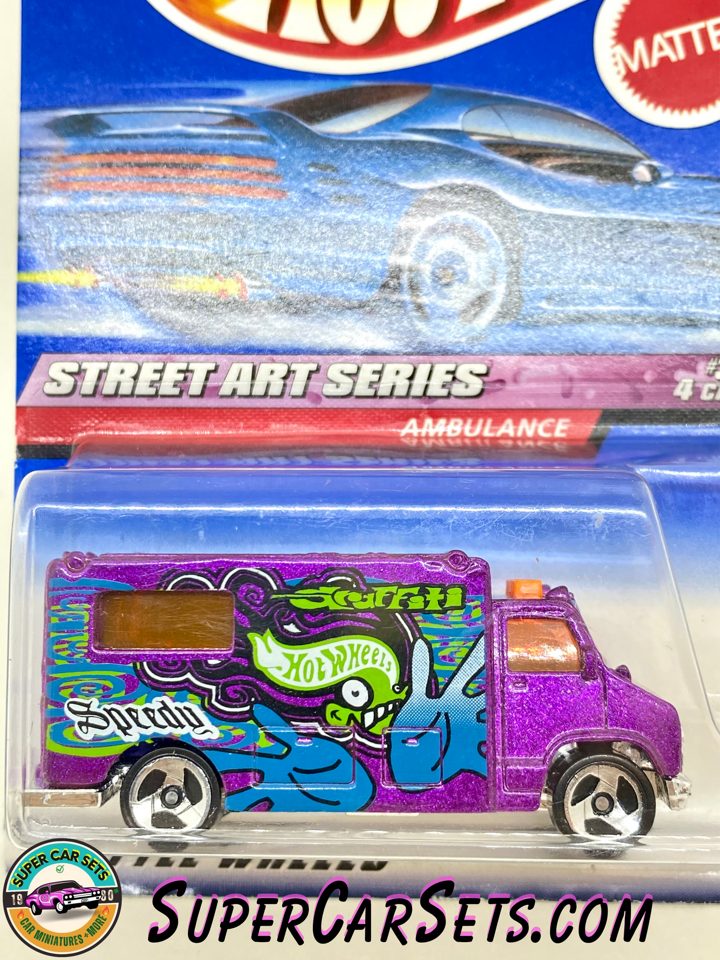 Hot Wheels (VINTAGE) (Year launched 1998) - Street Art Series (3/4) - Ambulance (#21110) (Card slightly damaged)