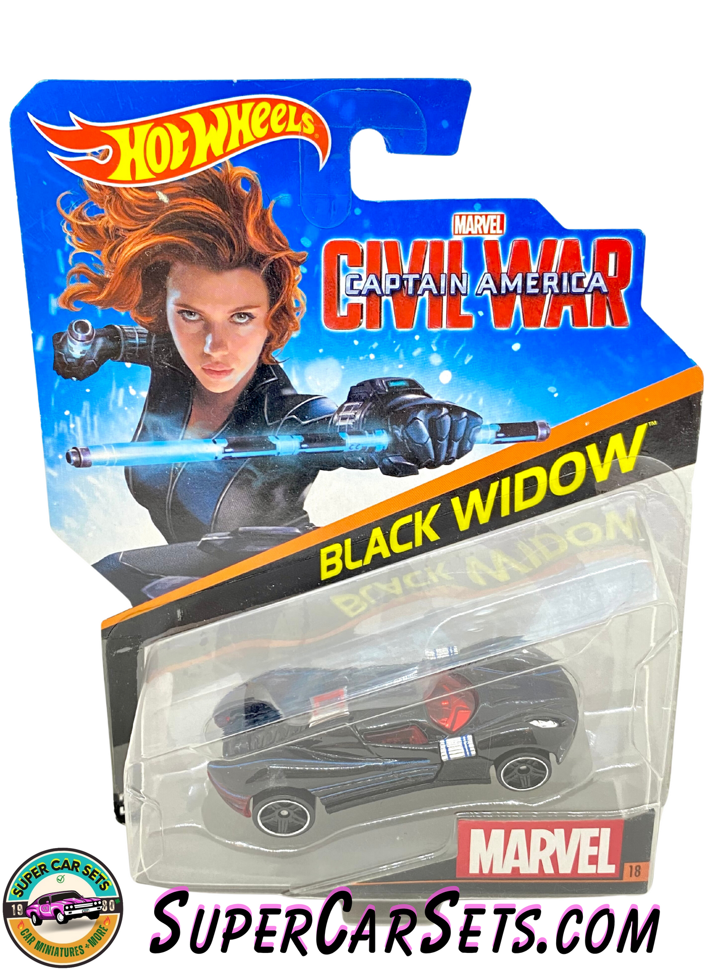 Marvel (#18) Black Widow (Captain America - Civil War) - Hot Wheels