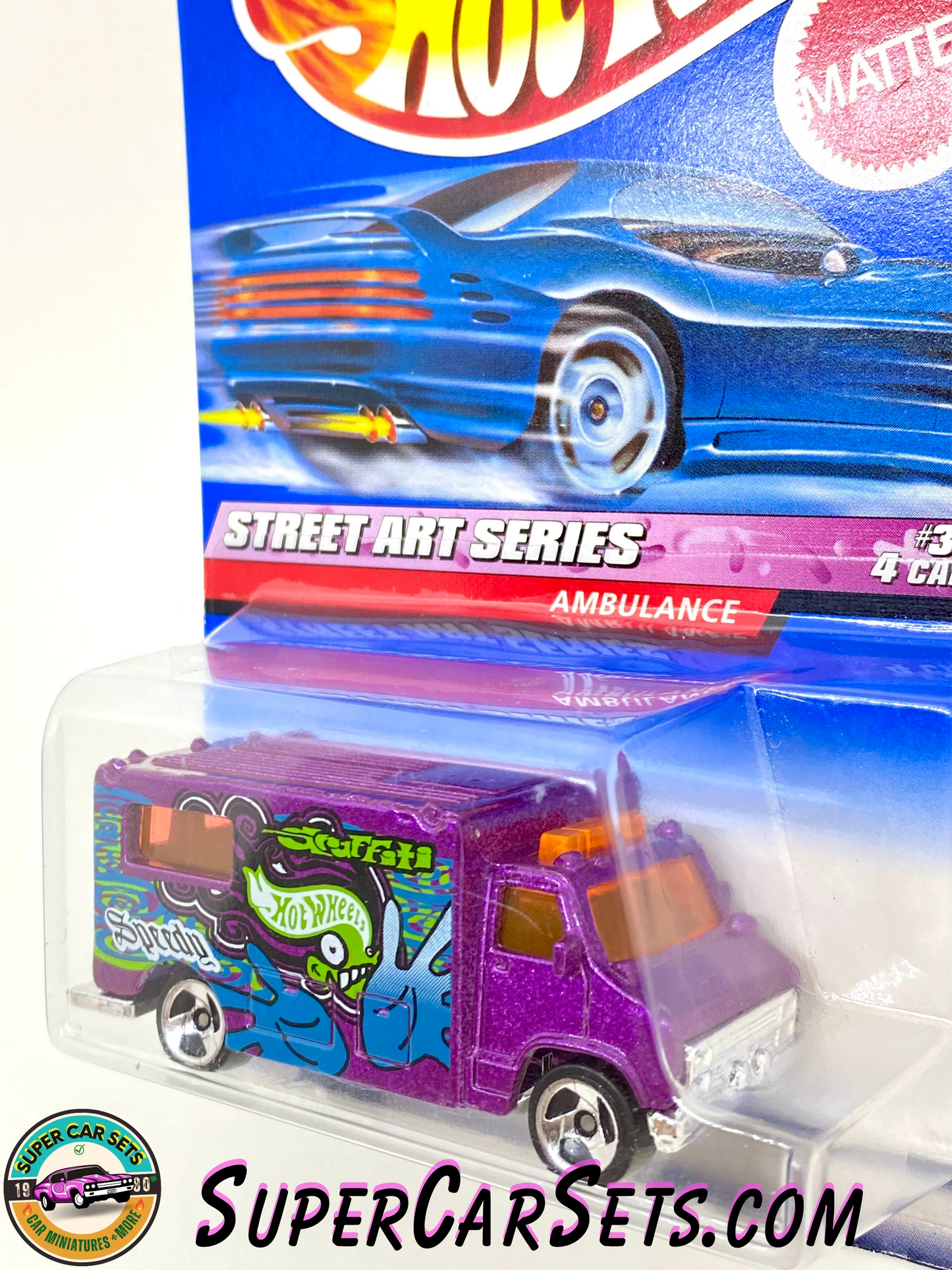 Hot Wheels (VINTAGE) (Year launched 1998) - Street Art Series (3/4) - Ambulance (#21110) (Card slightly damaged)