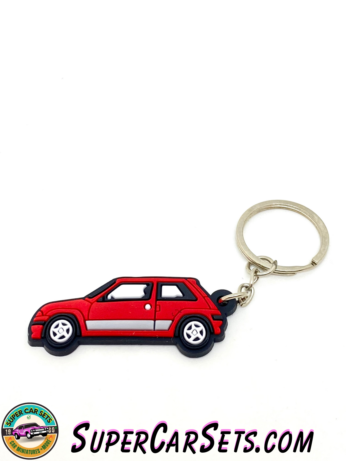 Rubber Keychain car - red colour