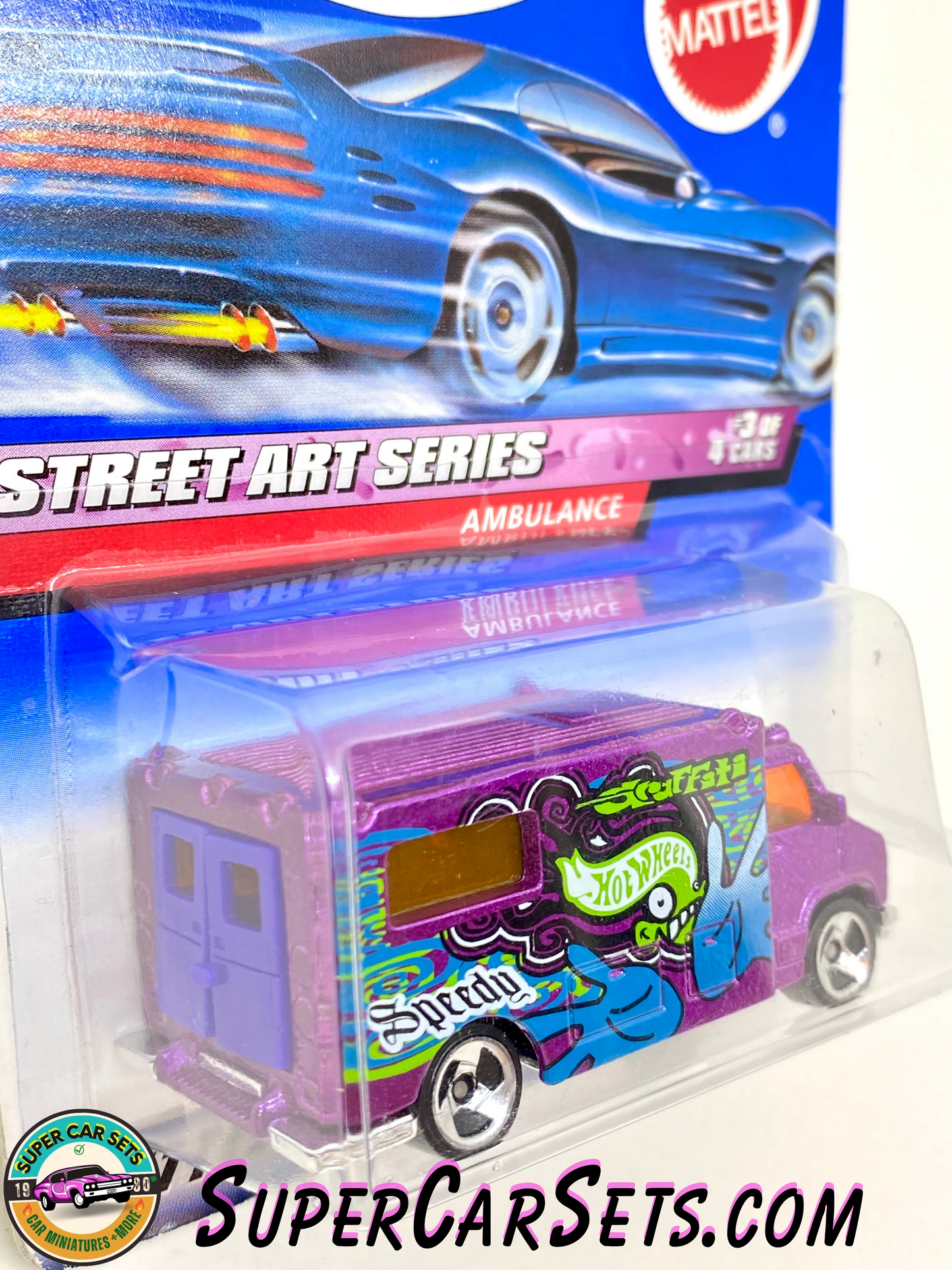 Hot Wheels (VINTAGE) (Year launched 1998) - Street Art Series (3/4) - Ambulance (#21110) (Card slightly damaged)