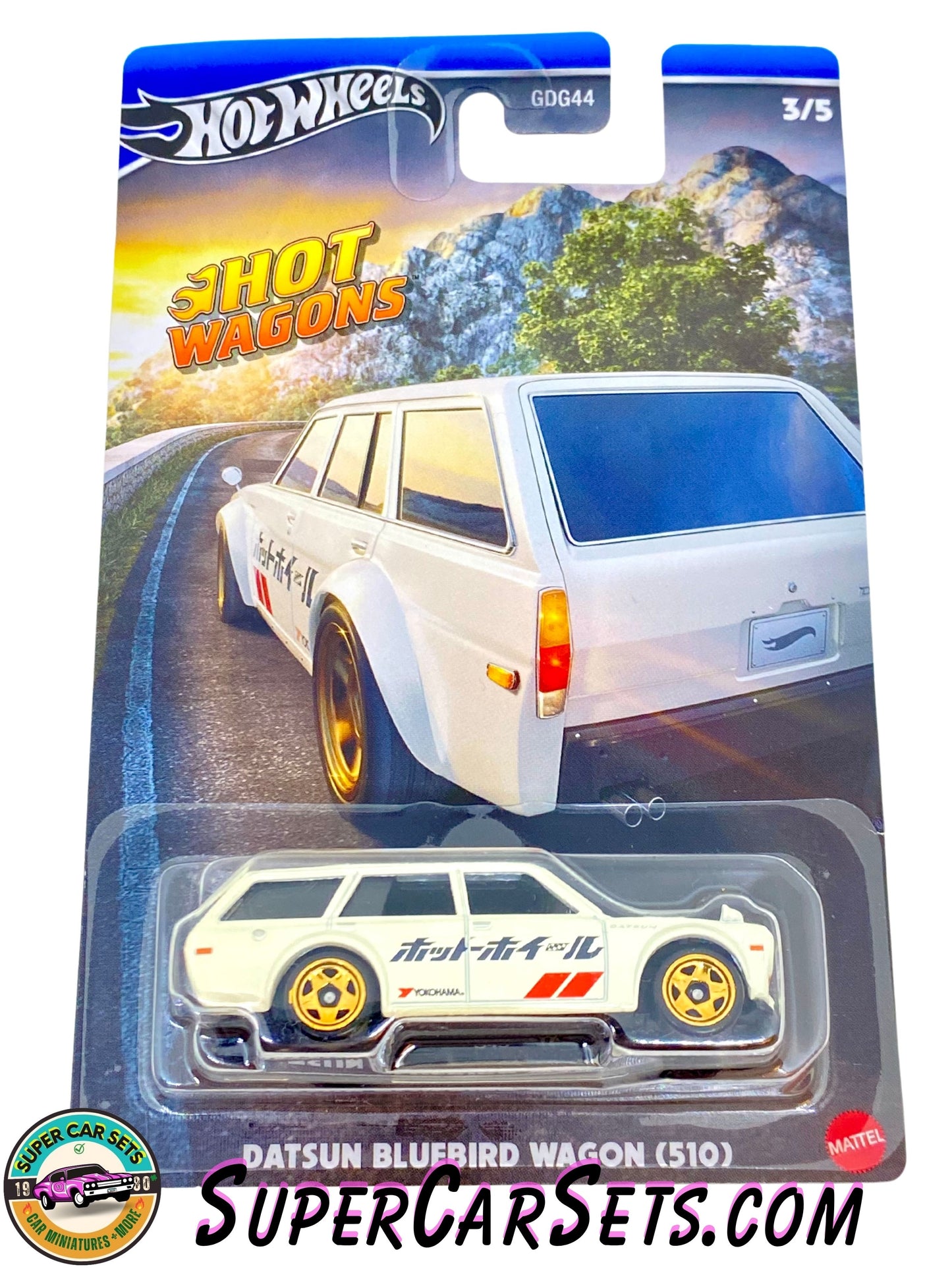 Datsun Bluebird Wagon (510) - Hot Wheels Hot Wagons (3/5) (card slightly bent)