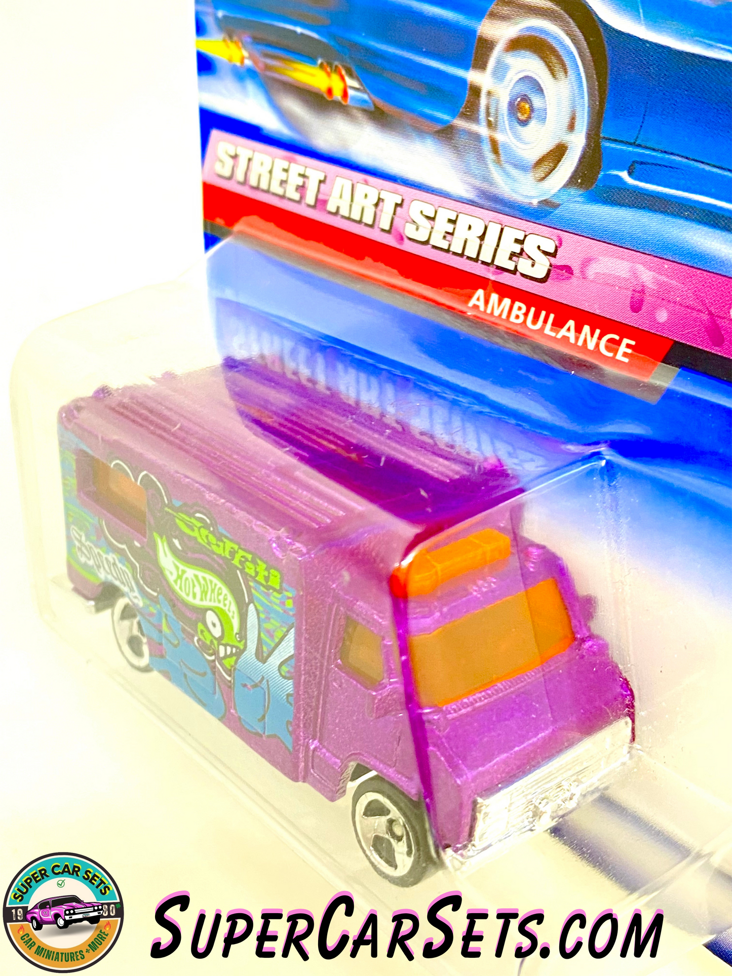 Hot Wheels (VINTAGE) (Year launched 1998) - Street Art Series (3/4) - Ambulance (#21110) (Card slightly damaged)