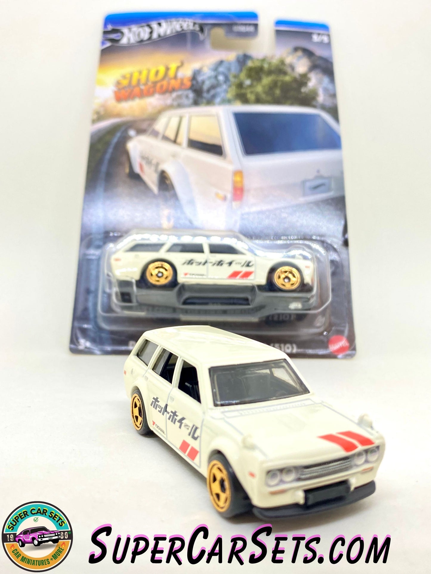 Datsun Bluebird Wagon (510) - Hot Wheels Hot Wagons (3/5) (card slightly bent)