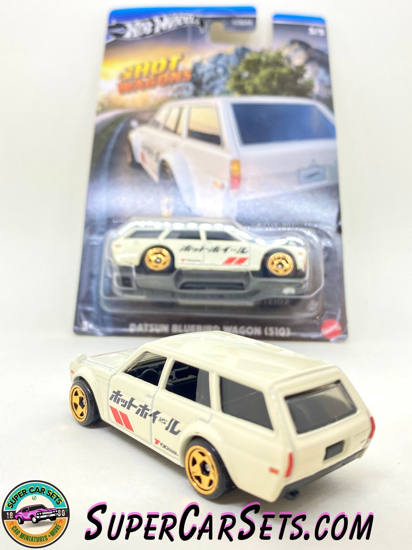 Datsun Bluebird Wagon (510) - Hot Wheels Hot Wagons (3/5) (card slightly bent)