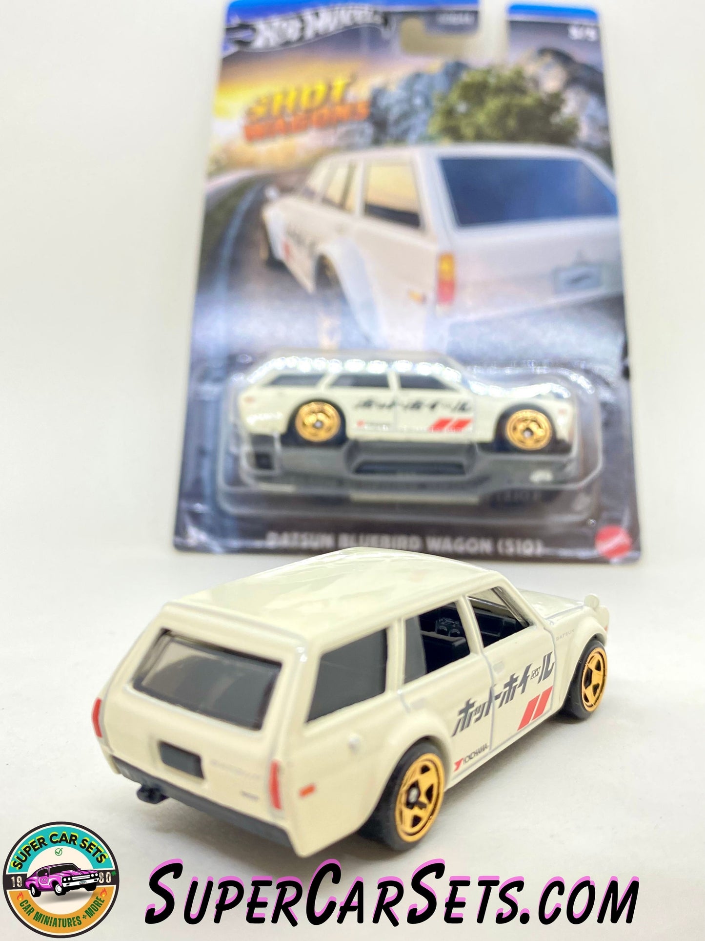 Datsun Bluebird Wagon (510) - Hot Wheels Hot Wagons (3/5) (card slightly bent)