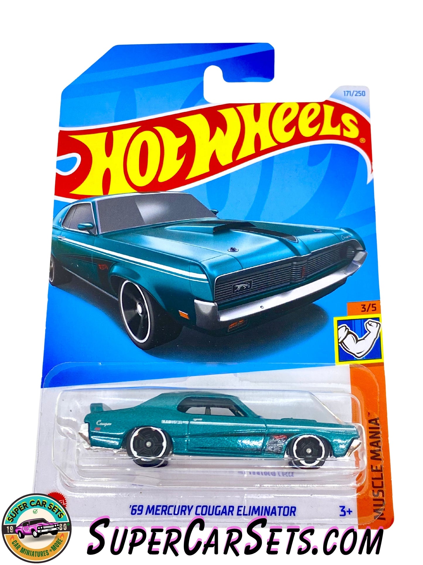 69 Mercury Cougar Eliminator (green/blue-ish colour) - Hot Wheels Muscle Mania 2024 (3/5) (171/250)