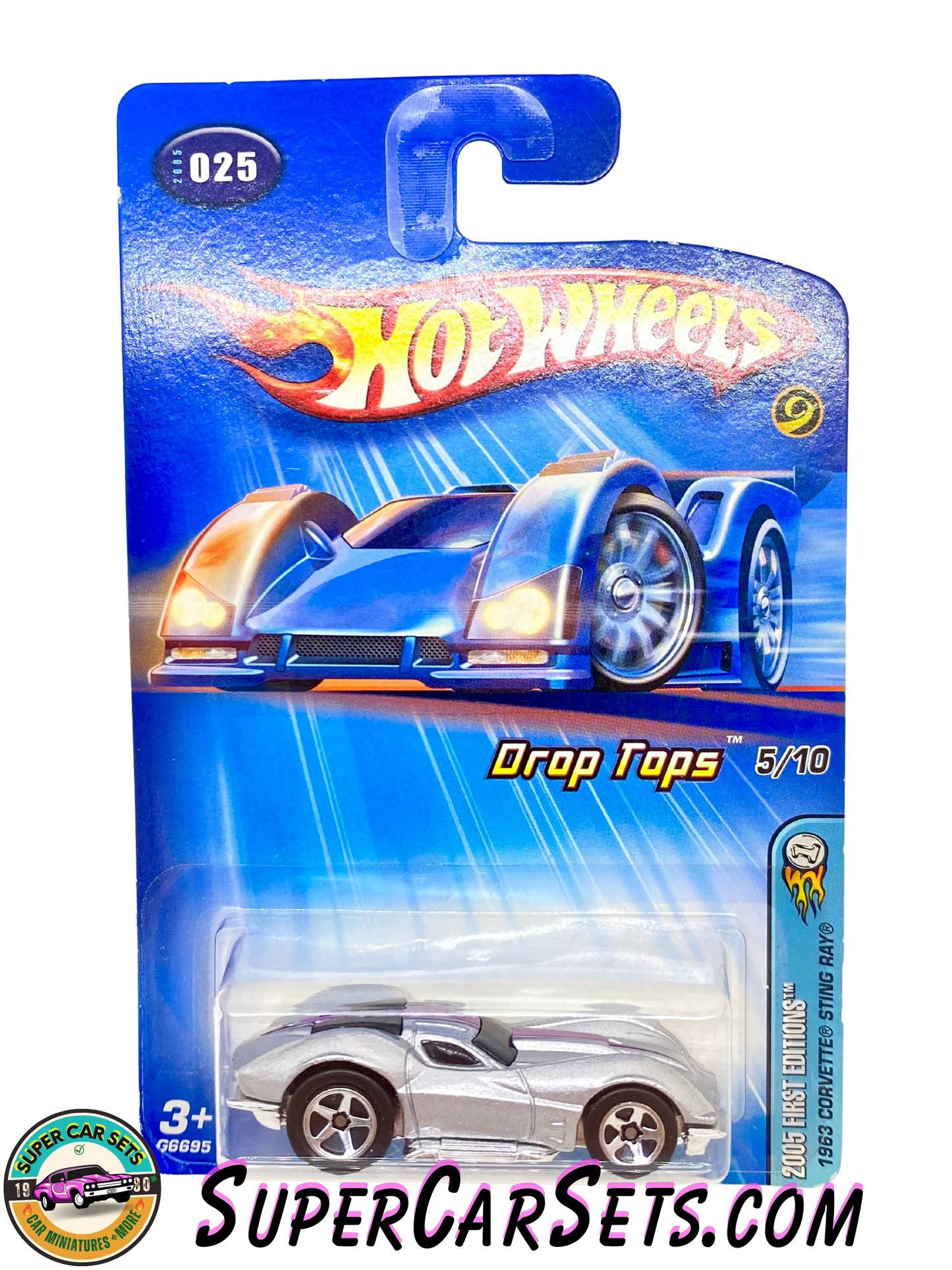 Hot Wheels (VINTAGE)  (Year launched 2005) - 2005 First Editions - Drop Tops (5/10) (#G6695) - 1963 Corvette Sting Ray