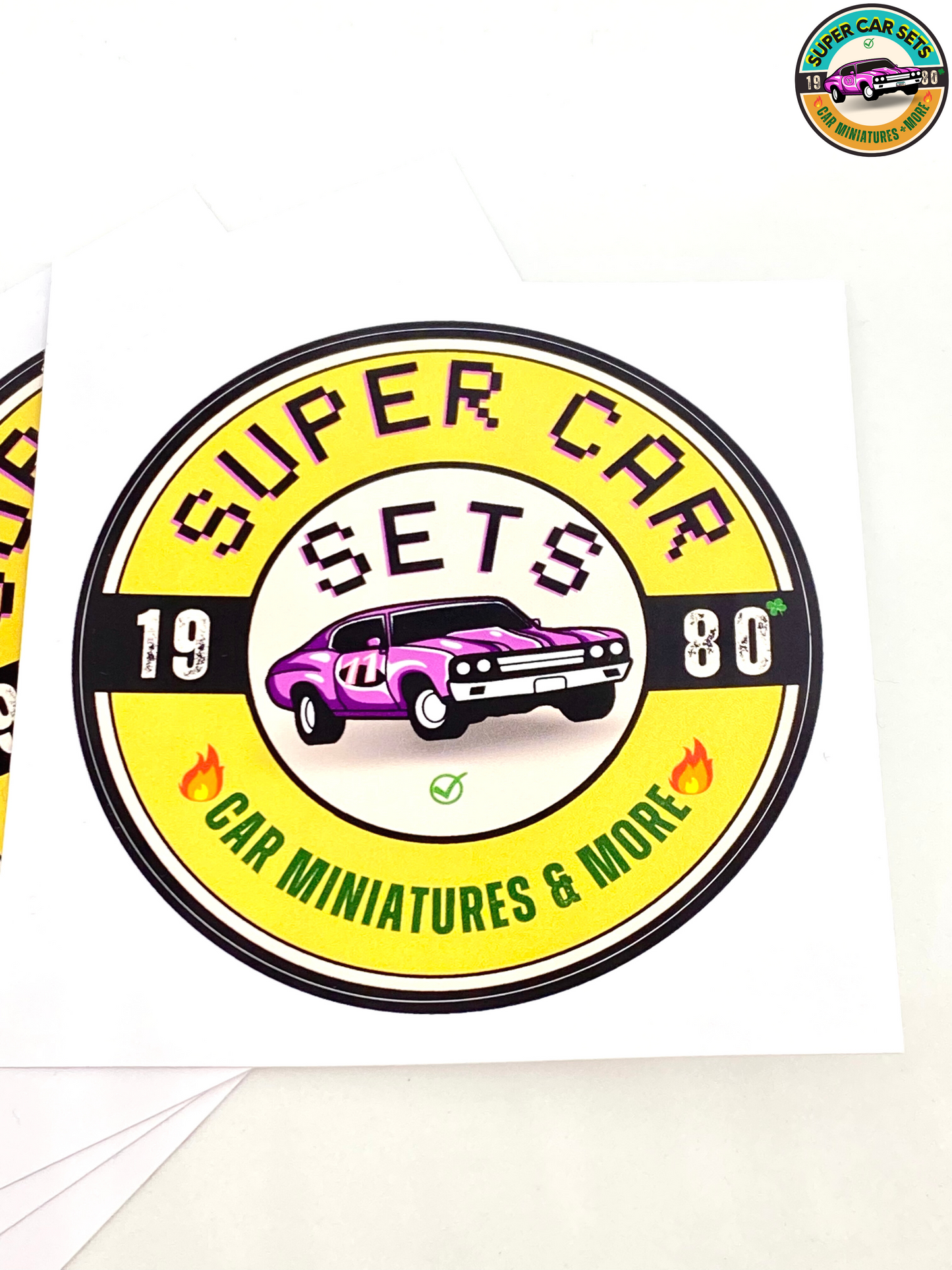 Premium Outdoor Vinyl Sticker - Super Car Sets with PVC gloss finishing - 3x3 inches (7.62x7.62cm)