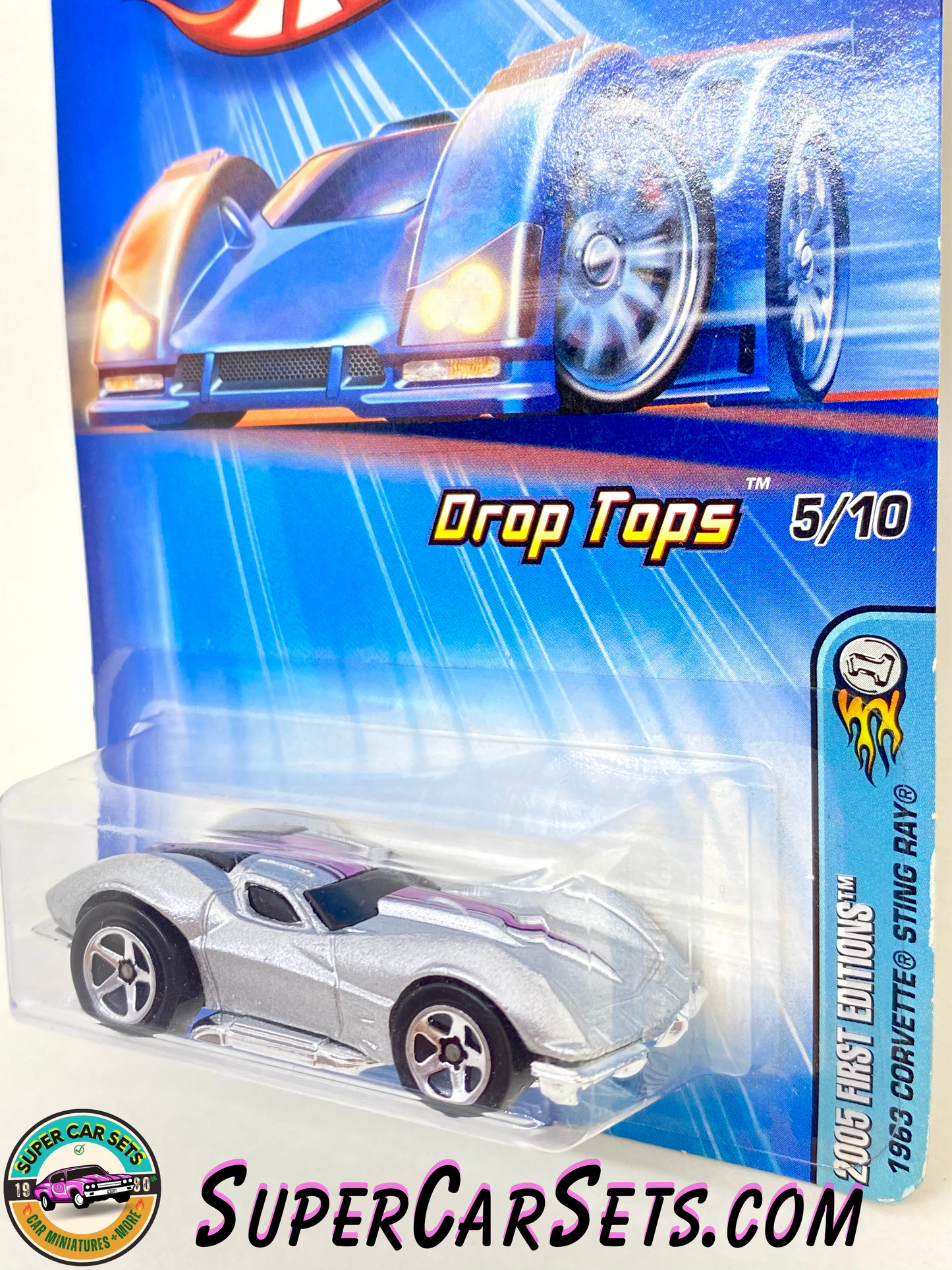 Hot Wheels (VINTAGE)  (Year launched 2005) - 2005 First Editions - Drop Tops (5/10) (#G6695) - 1963 Corvette Sting Ray