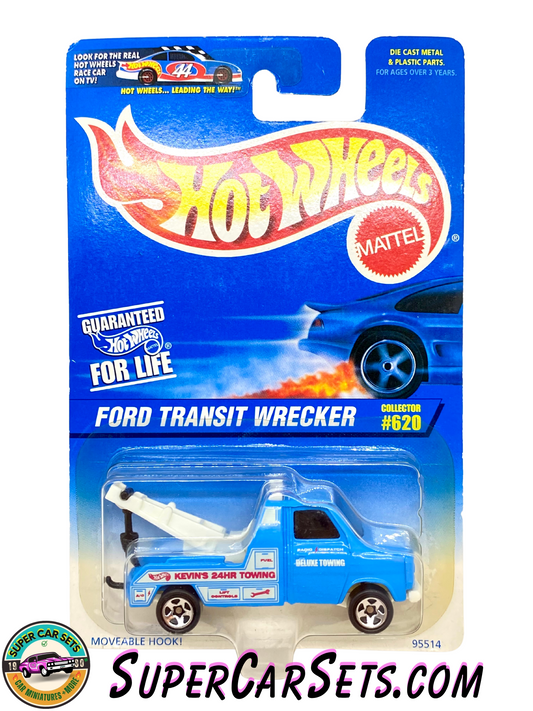 Hot Wheels (VINTAGE) (Year launched 1997) - Ford Transit Wrecker  (#620) ("Kevin’s 24hr Towing”)