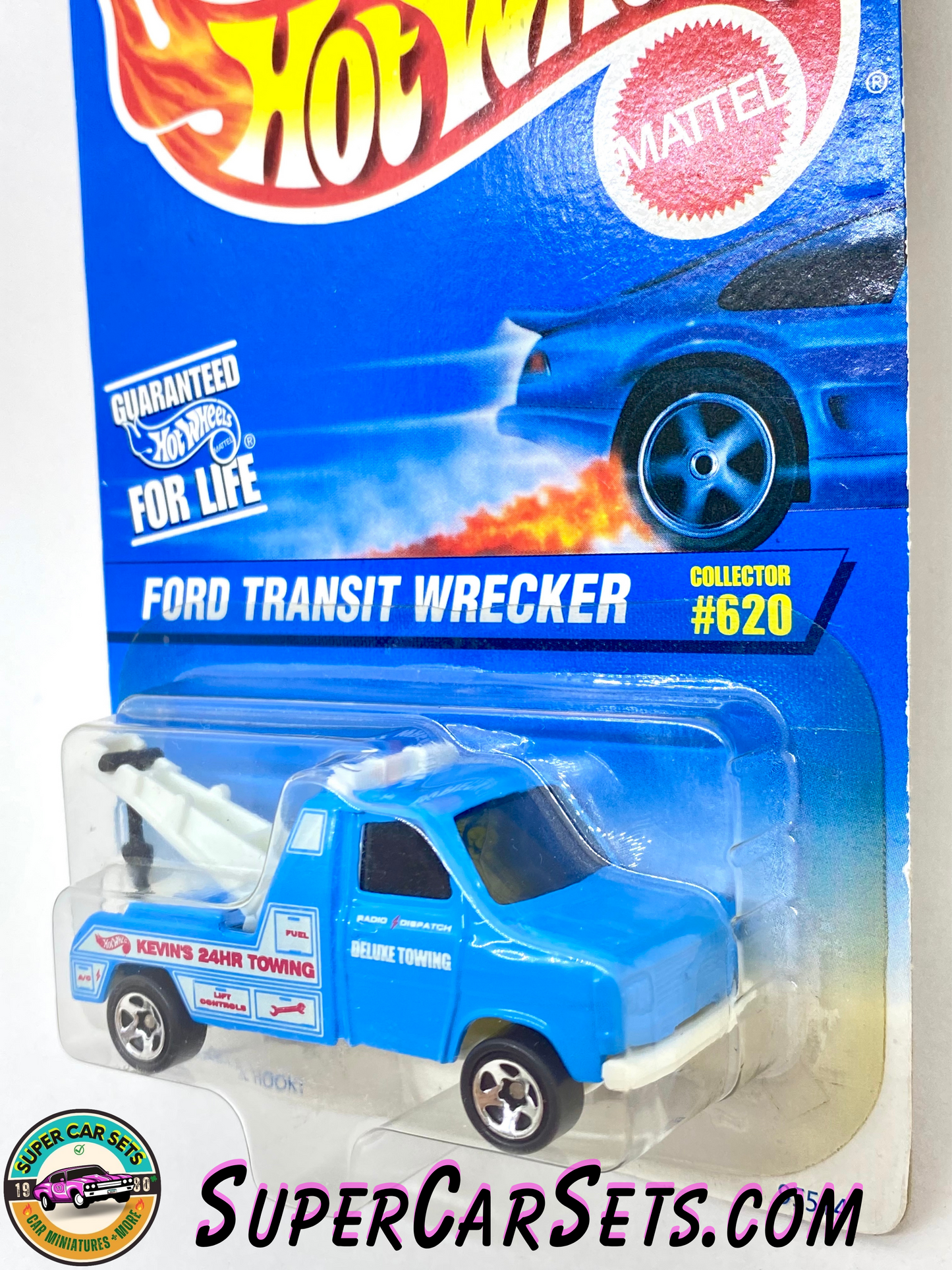 Hot Wheels (VINTAGE) (Year launched 1997) - Ford Transit Wrecker  (#620) ("Kevin’s 24hr Towing”)