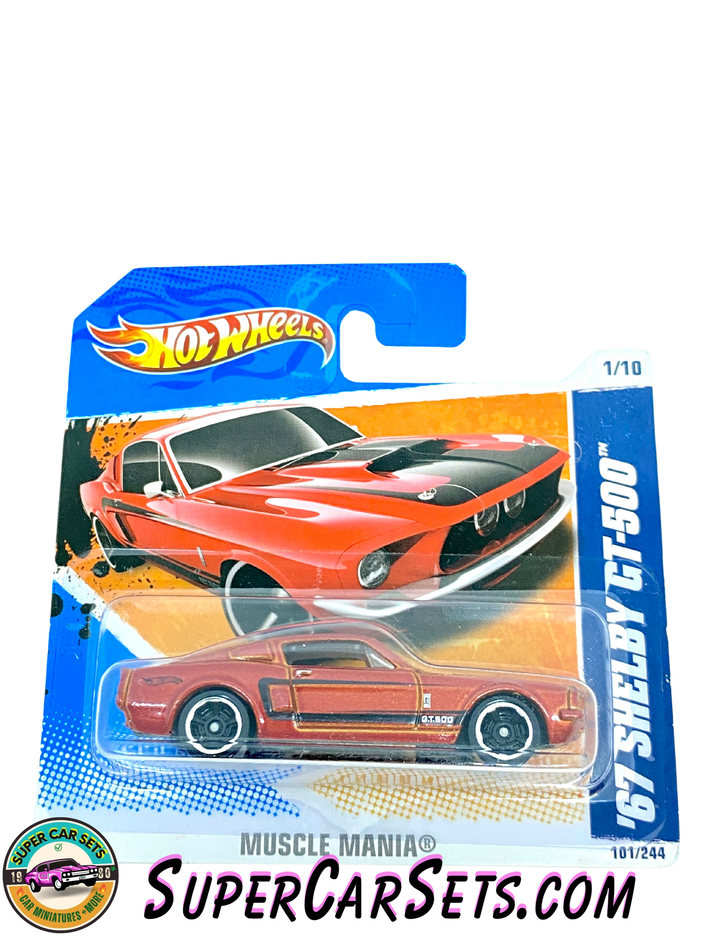 67 Shelby GT-500 (red colour) (short card) - Hot Wheels Muscle Mania - 2011 (1/10) (101/244)