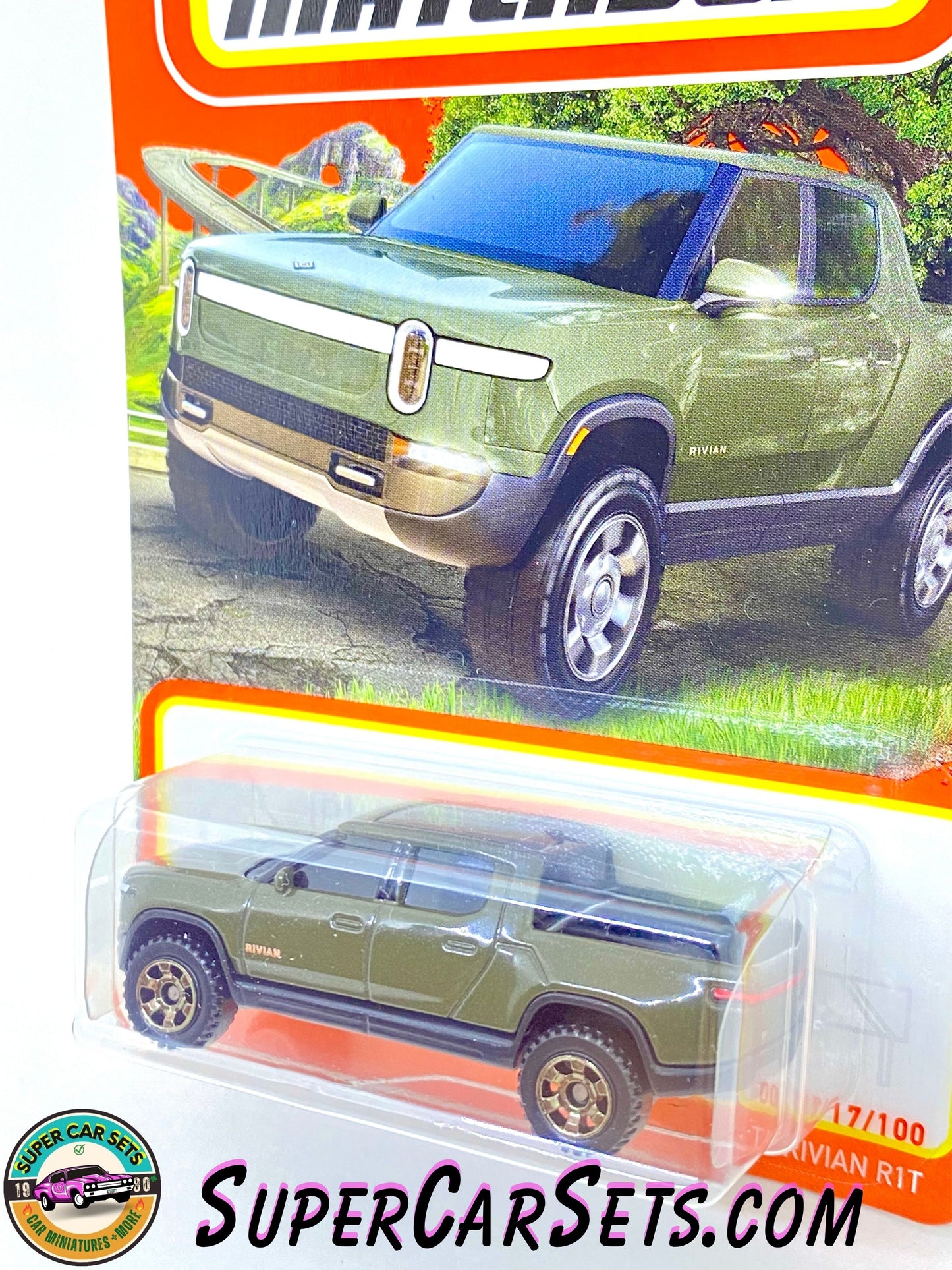 Rivian R1T (17/100) (olive green colour) - Matchbox