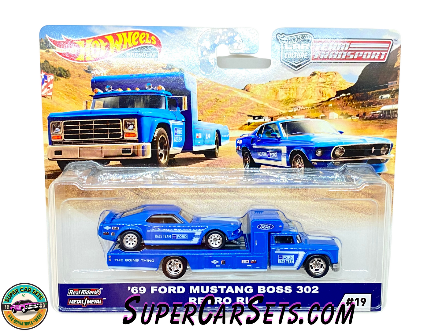 69 Ford Mustang Boss 302 Retro Rig - Hot Wheels Team Transport (#19)