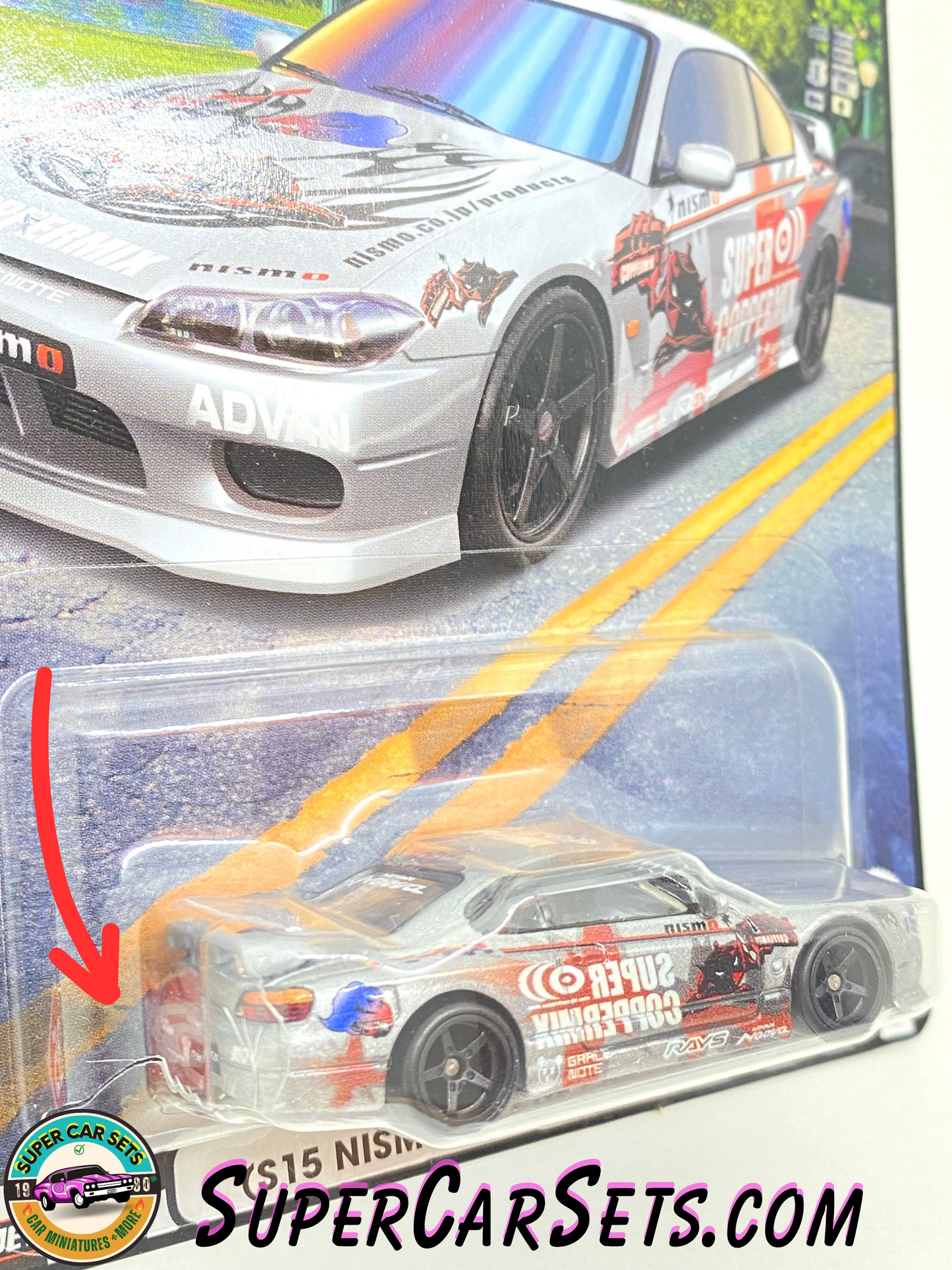 Nissan Silvia (S15 Niscom R-Tune Proto) (car in perfect condition, side card cracked) - Hot Wheels Premium Boulevard #85