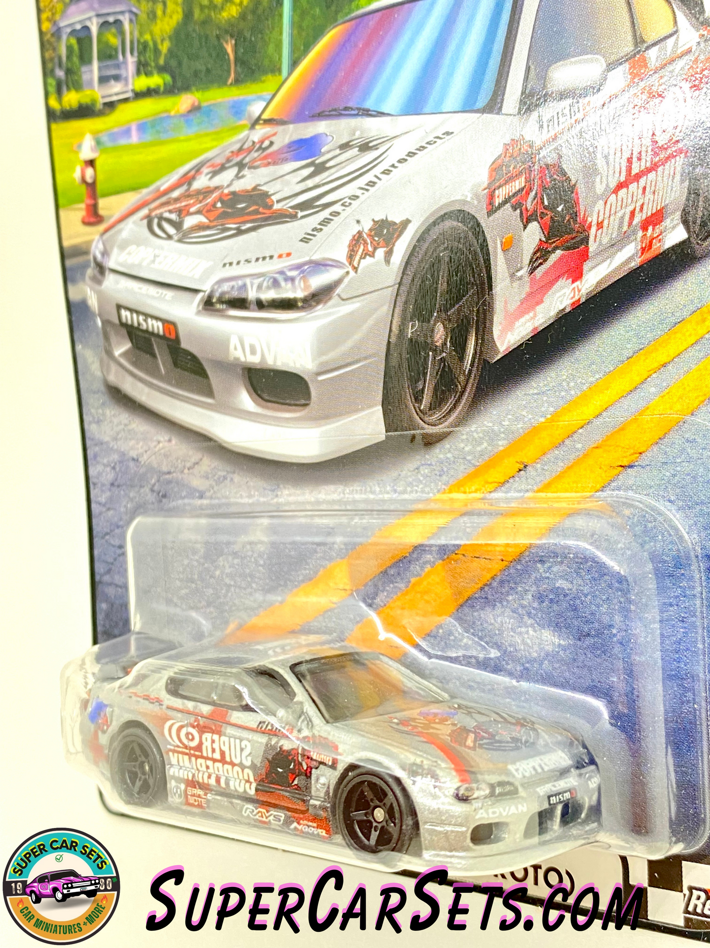 Nissan Silvia (S15 Niscom R-Tune Proto) (car in perfect condition, side card cracked) - Hot Wheels Premium Boulevard #85