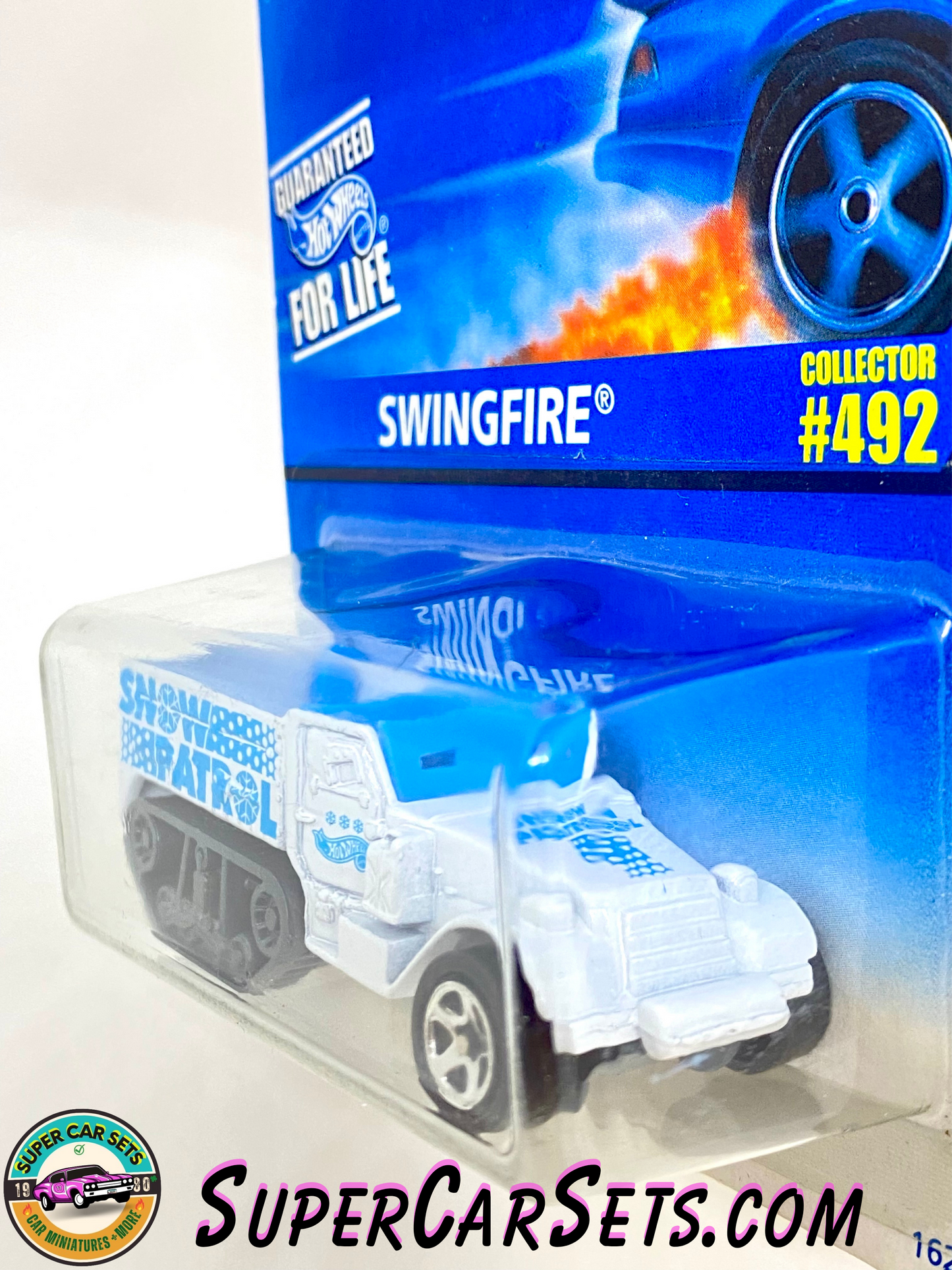 Hot Wheels (Year launched 1996) Swingfire (#16299) (#492) Snowbound Tracker! (Aged Card)