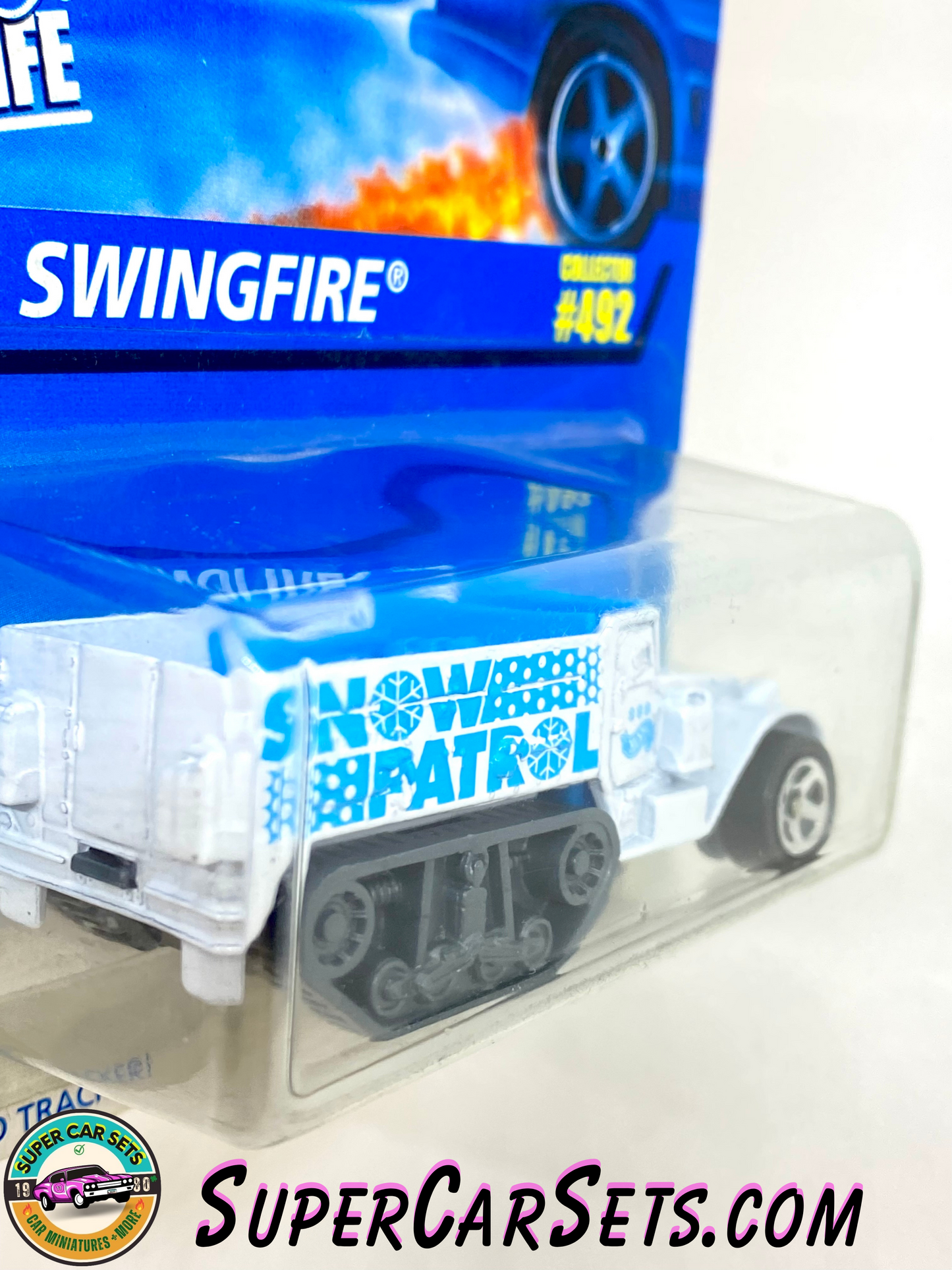 Hot Wheels (Year launched 1996) Swingfire (#16299) (#492) Snowbound Tracker! (Aged Card)