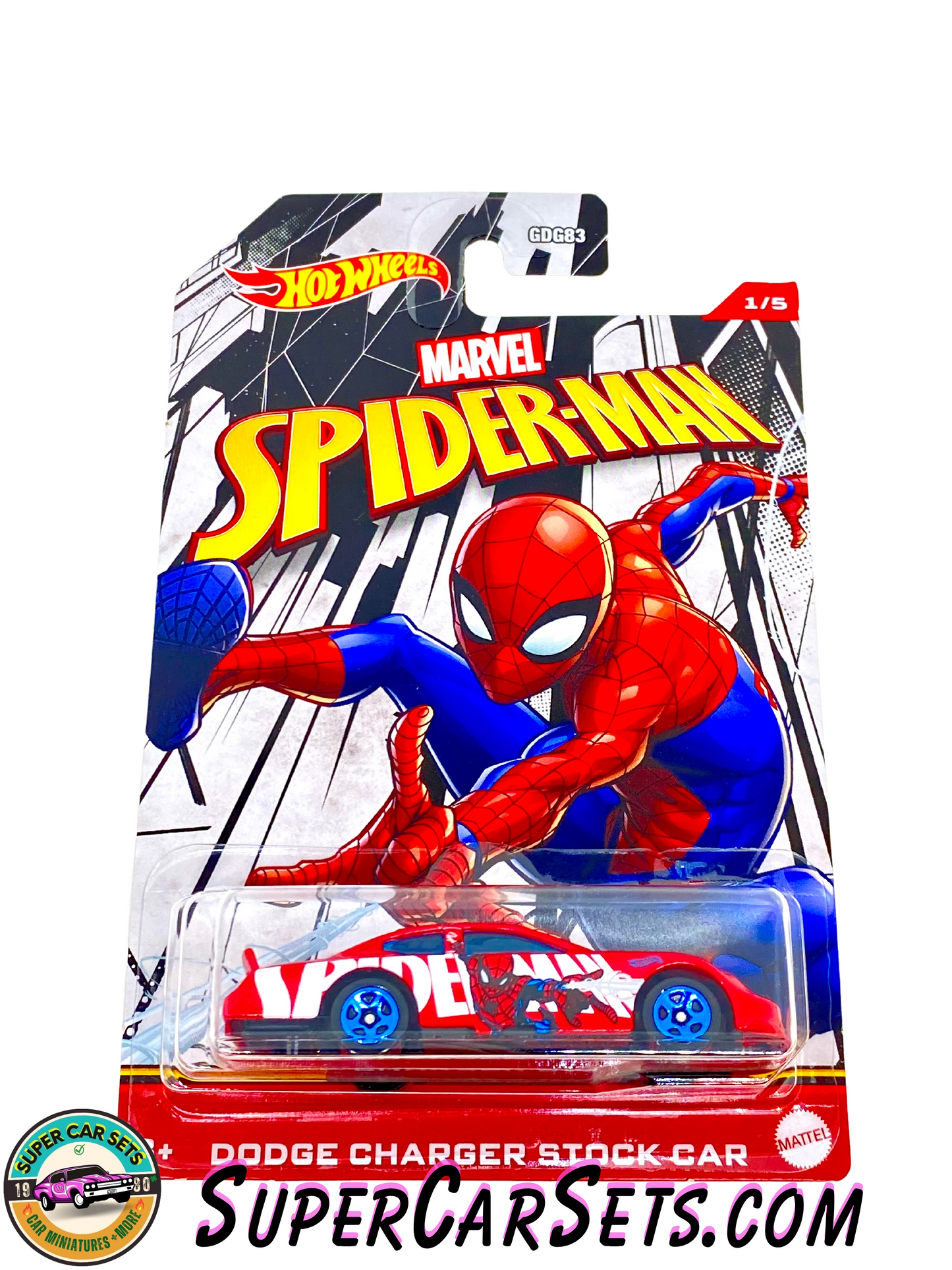 Spider-Man (1/5) - Dodge Charger Stock Car (HDG74) - Hot Wheels Marvel