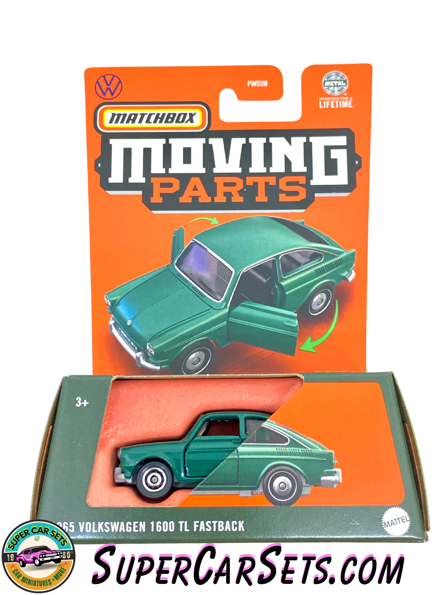 1965 Volkswagen 1600 TL Fastback (green colour) - Matchbox Moving Parts