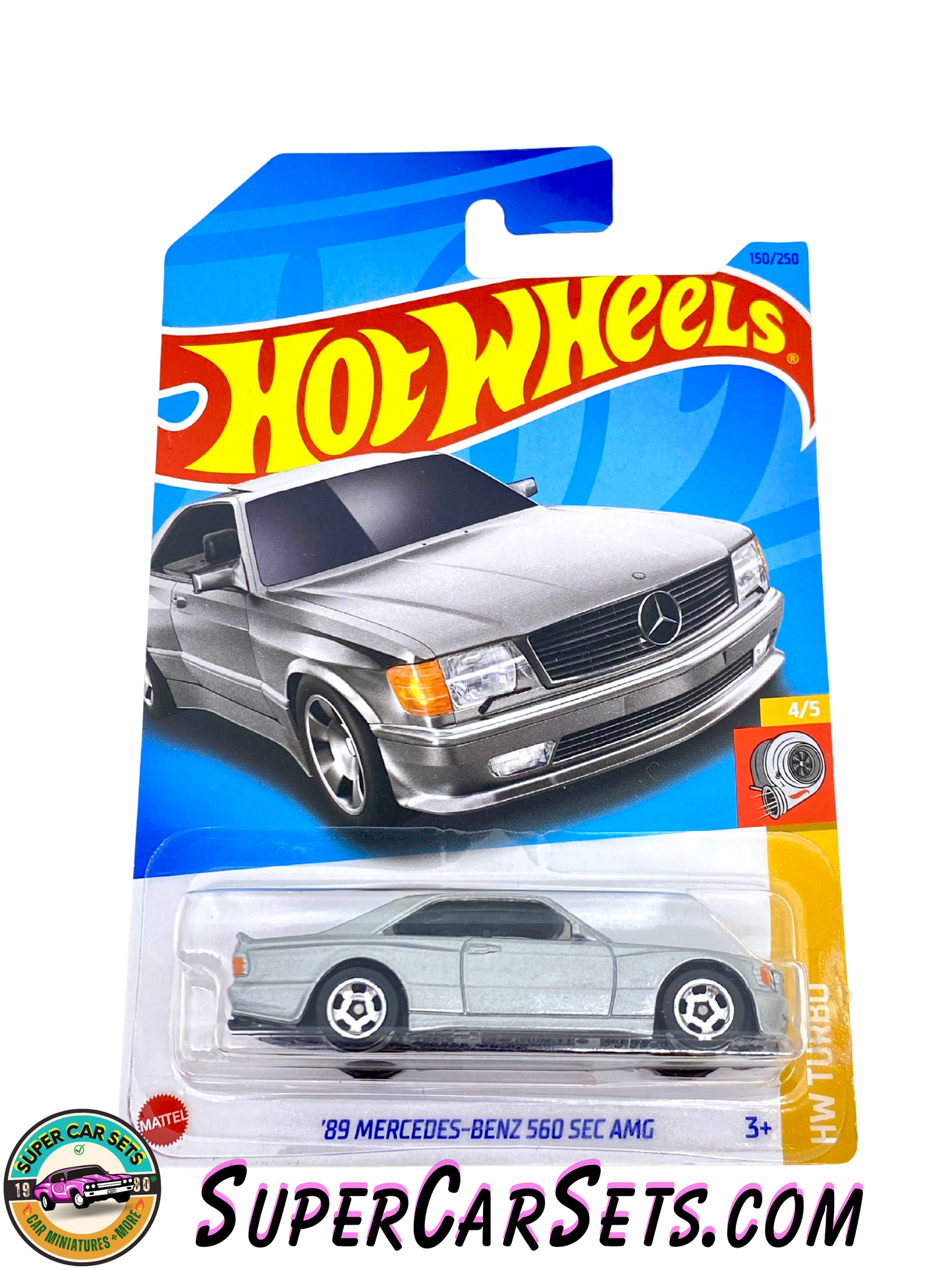 89 Mercedes-Benz 560 SEC AMG (silver colour) - Hot Wheels HW Turbo 2024 (4/5) (150/250)