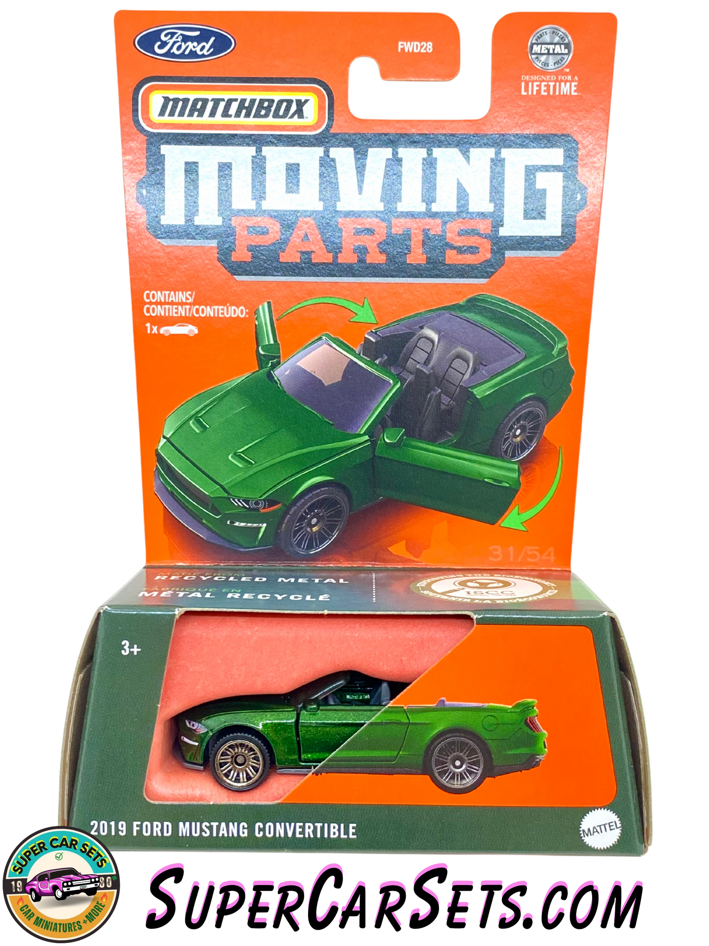 2019 Ford Mustang Convertible (dark green colour) - Matchbox Moving Parts