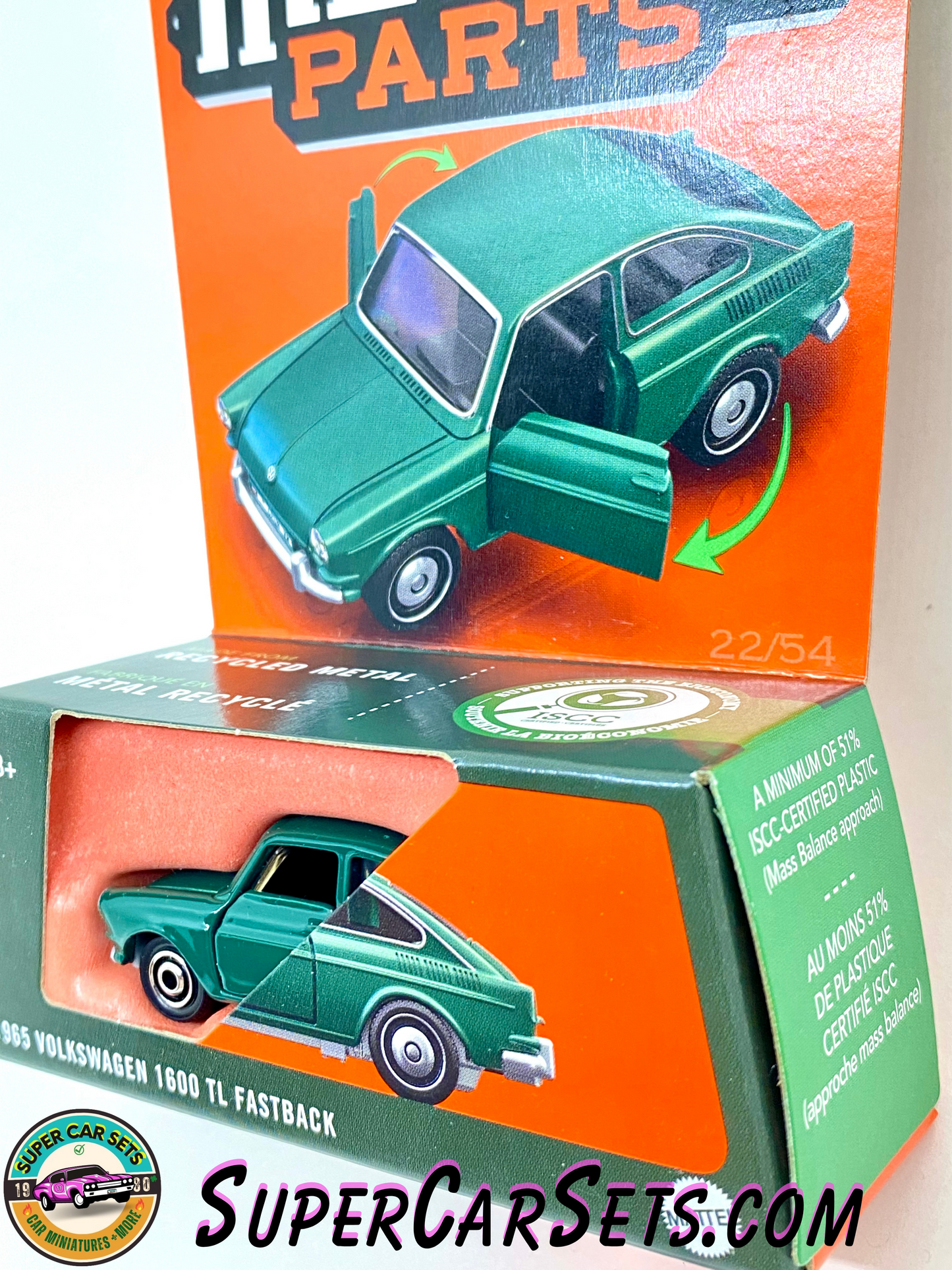 1965 Volkswagen 1600 TL Fastback (green colour) - Matchbox Moving Parts