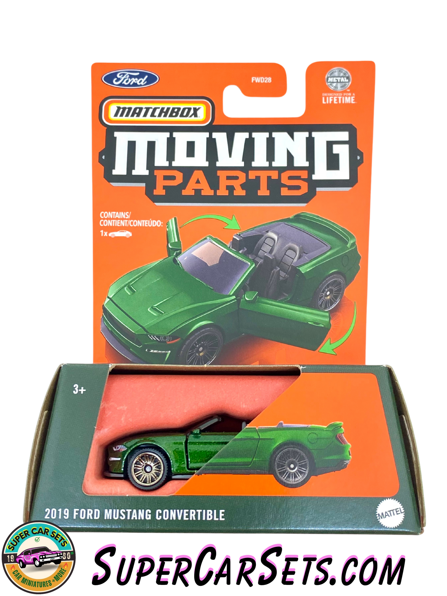 2019 Ford Mustang Convertible (dark green colour) - Matchbox Moving Parts