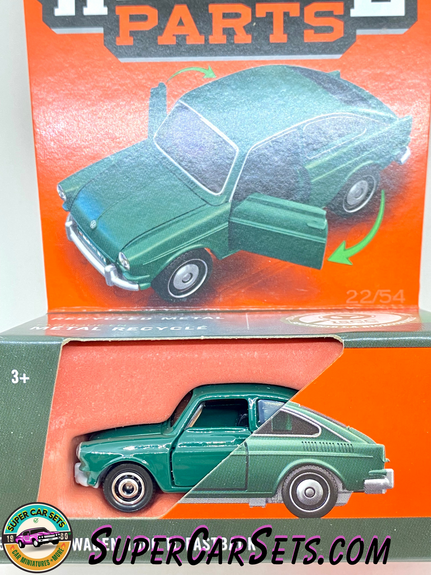 1965 Volkswagen 1600 TL Fastback (green colour) - Matchbox Moving Parts