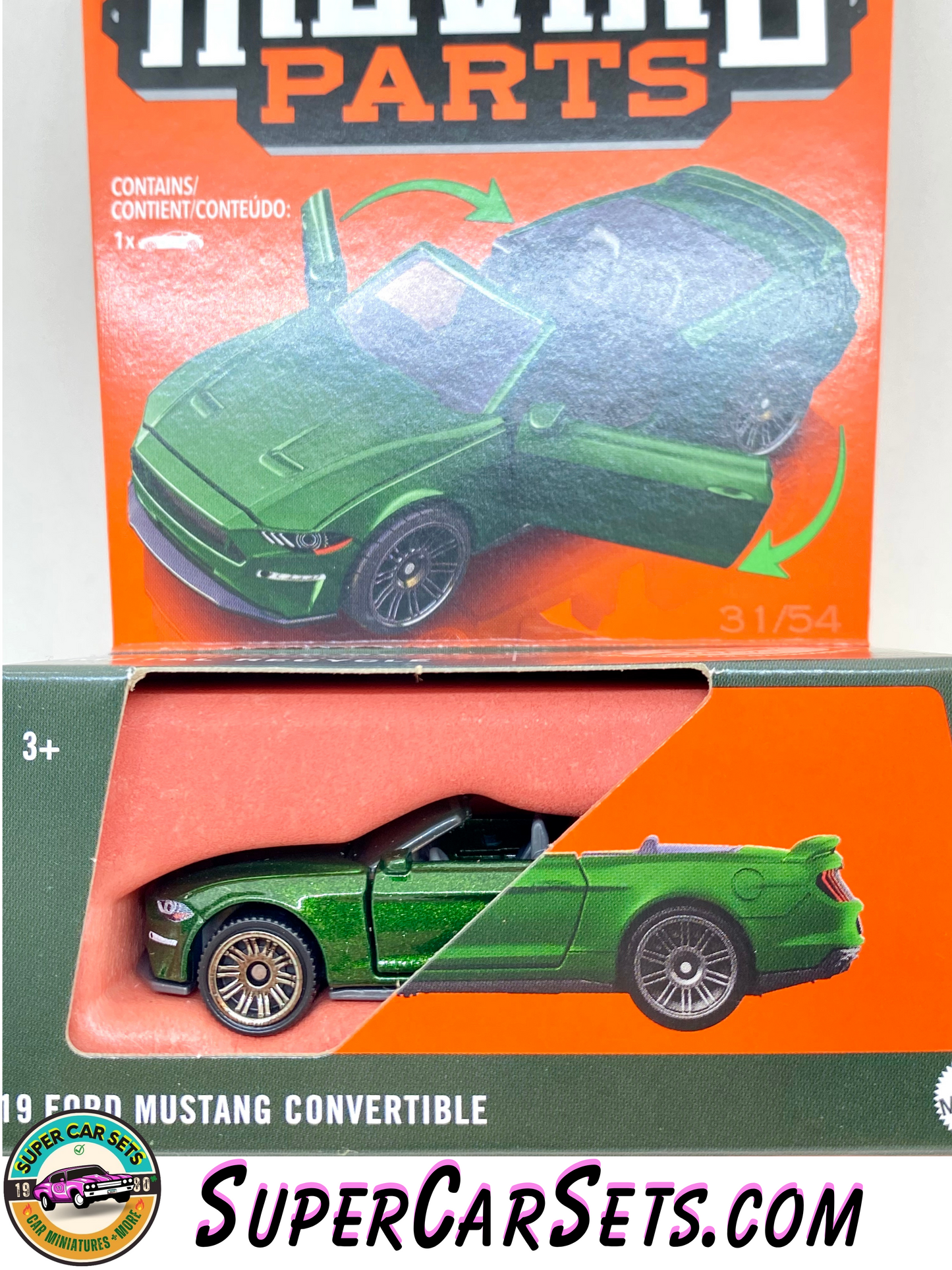 2019 Ford Mustang Convertible (dark green colour) - Matchbox Moving Parts