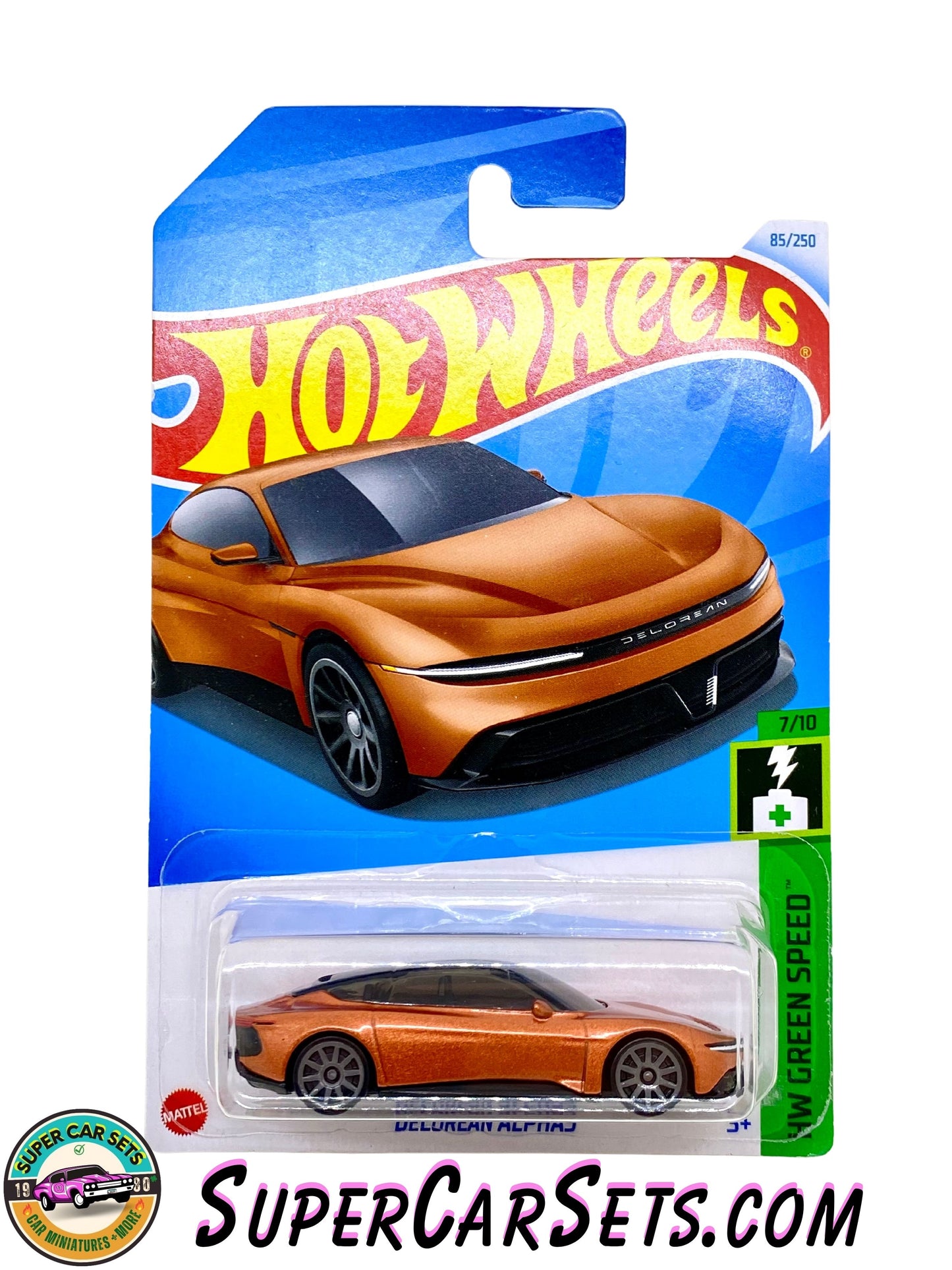 DeLorean Alphas (metalflake copper colour) - Hot Wheels HW Green Speed 2024 (7/10) (85/250)