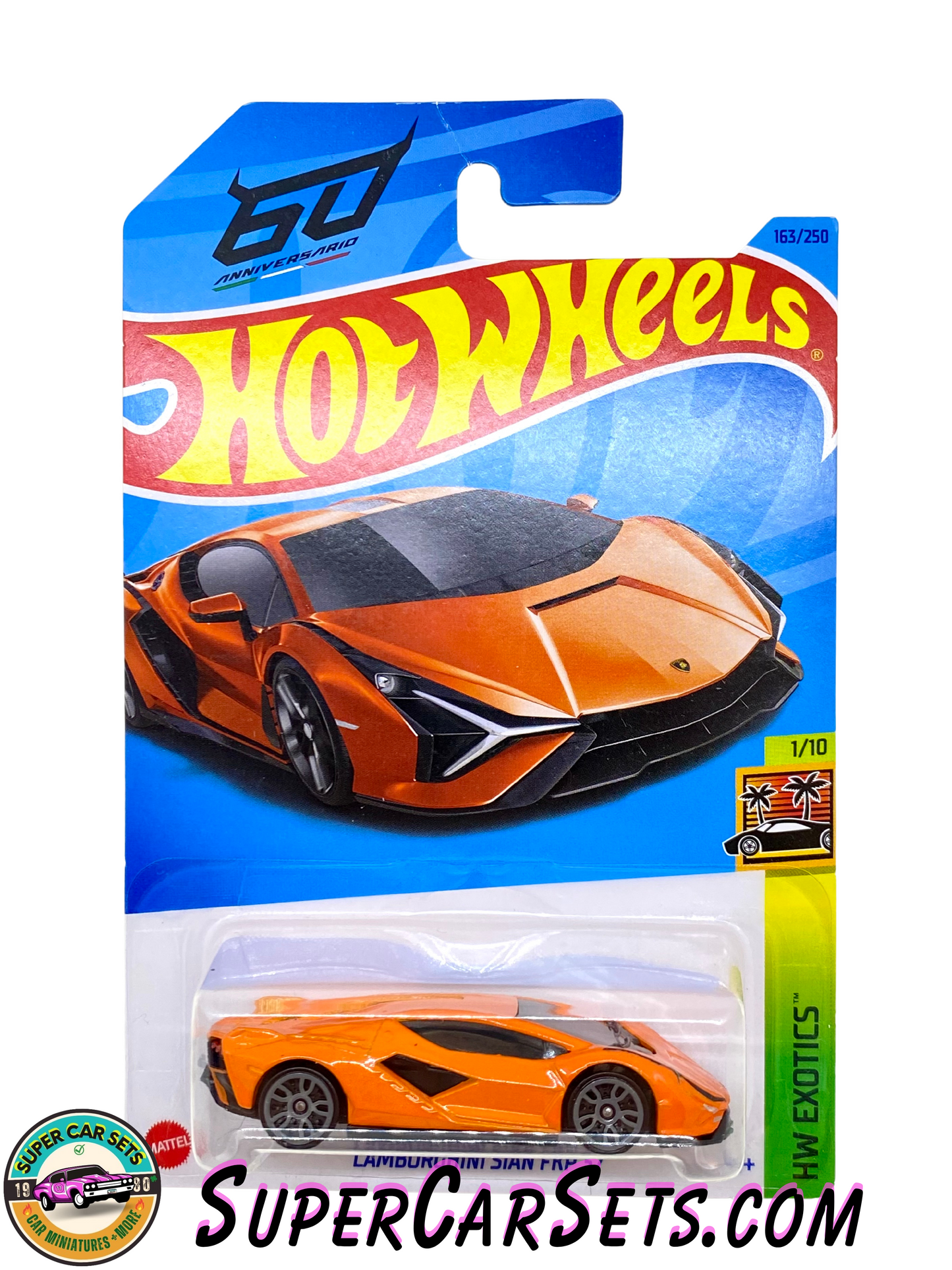 Lamborghini Sián FKP 37 - Hot Wheels HW Exotics 2023 (1/10) (163/250) (perfect car, but blister/card cracked)