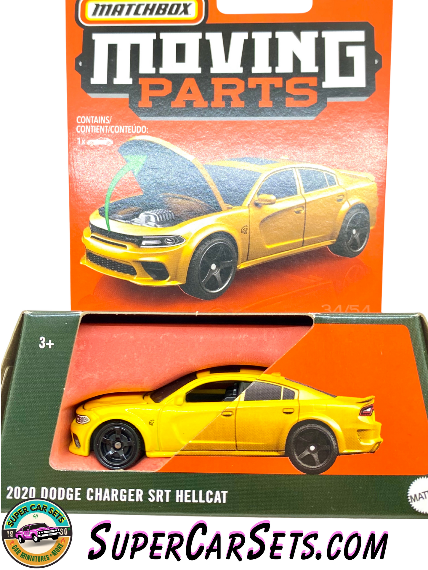 2020 Dodge Charger SRT Hellcat (yellow colour) - Matchbox Moving Parts