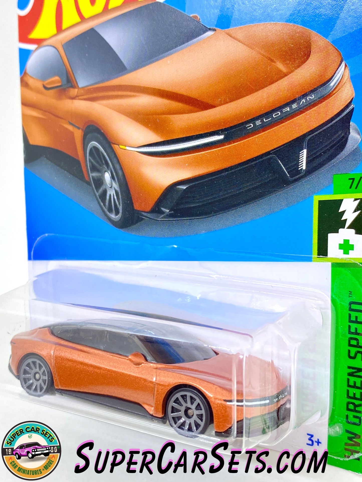 DeLorean Alphas (metalflake copper colour) - Hot Wheels HW Green Speed 2024 (7/10) (85/250)