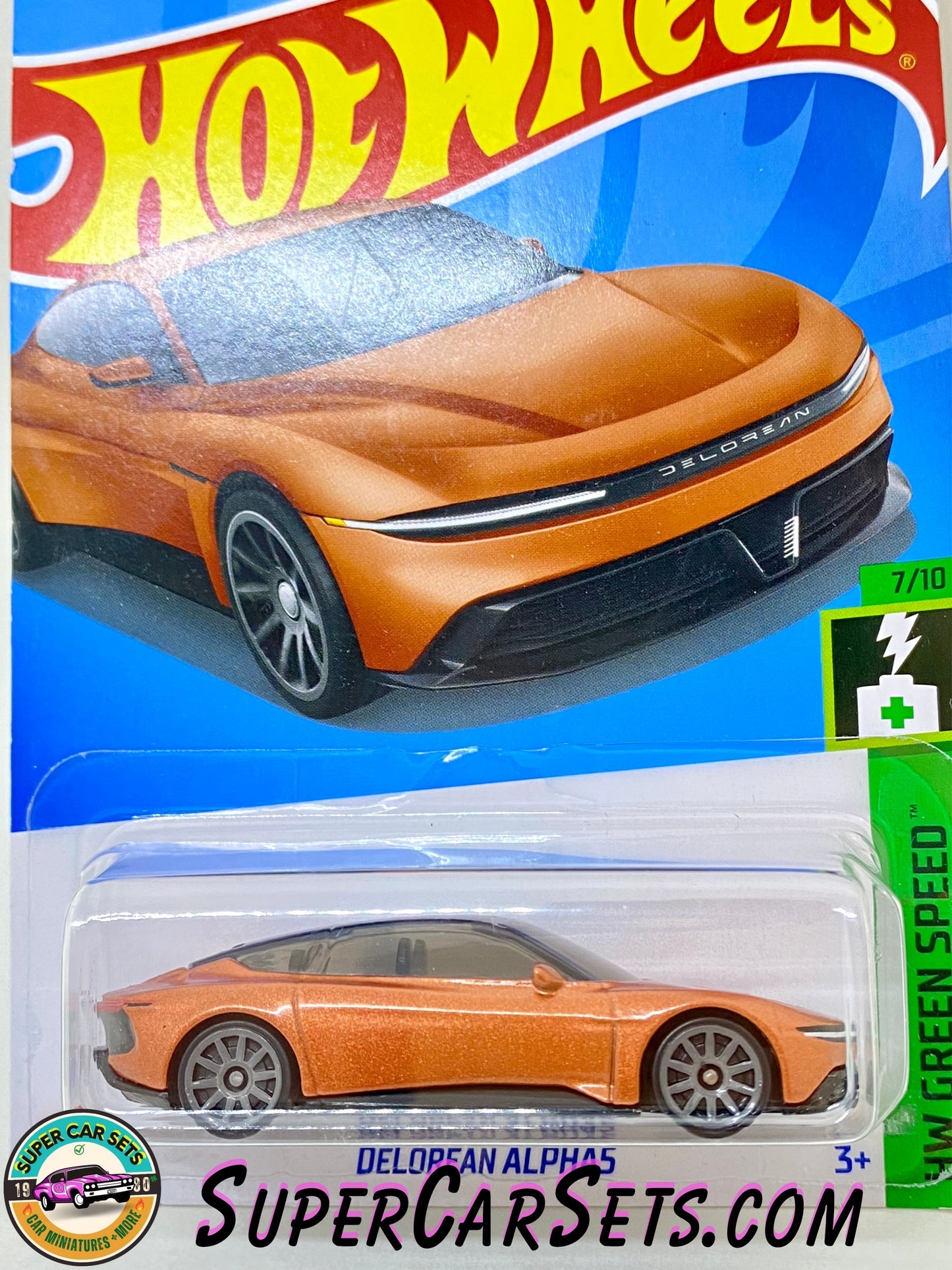 DeLorean Alphas (metalflake copper colour) - Hot Wheels HW Green Speed 2024 (7/10) (85/250)