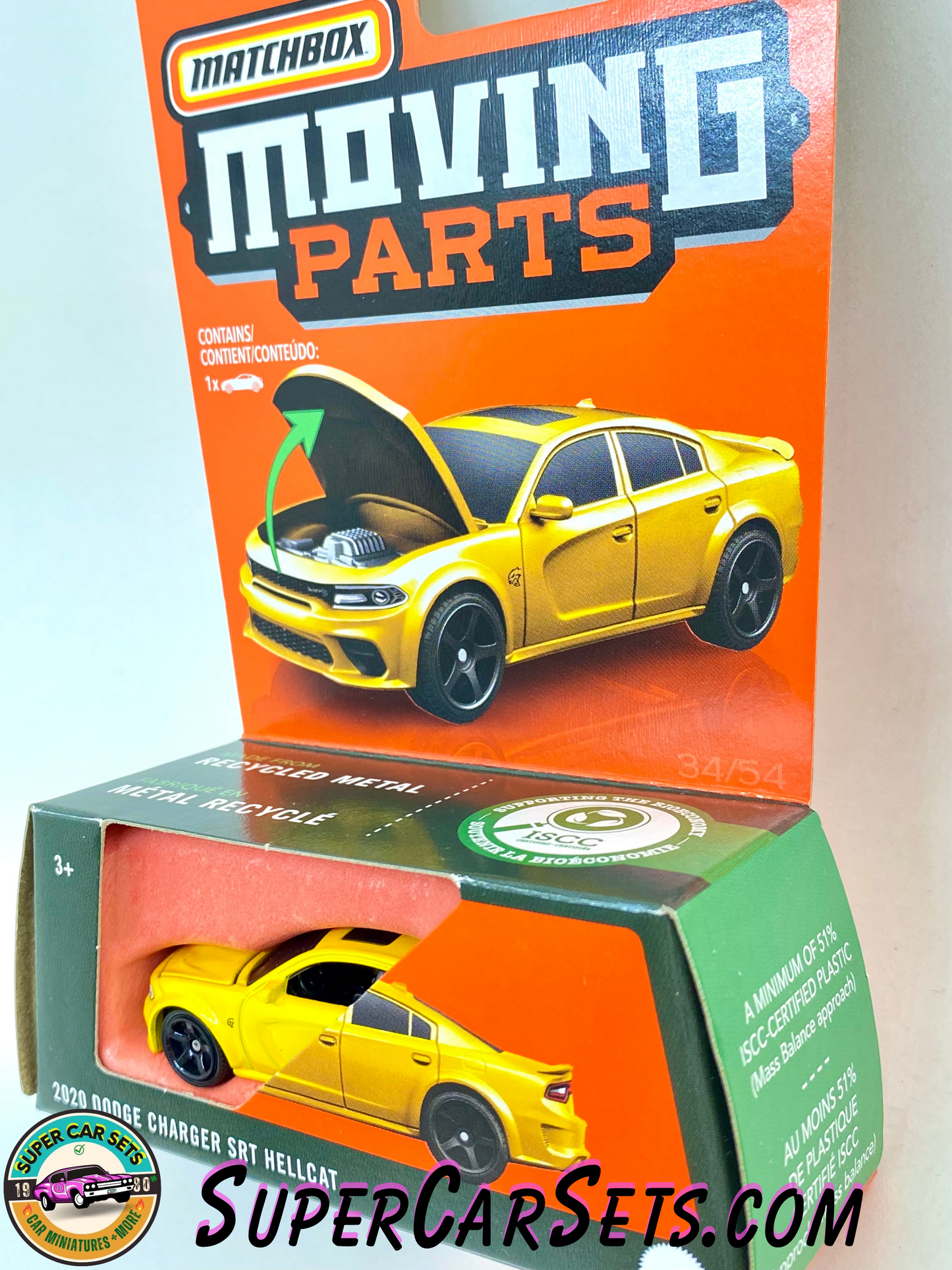 2020 Dodge Charger SRT Hellcat (yellow colour) - Matchbox Moving Parts