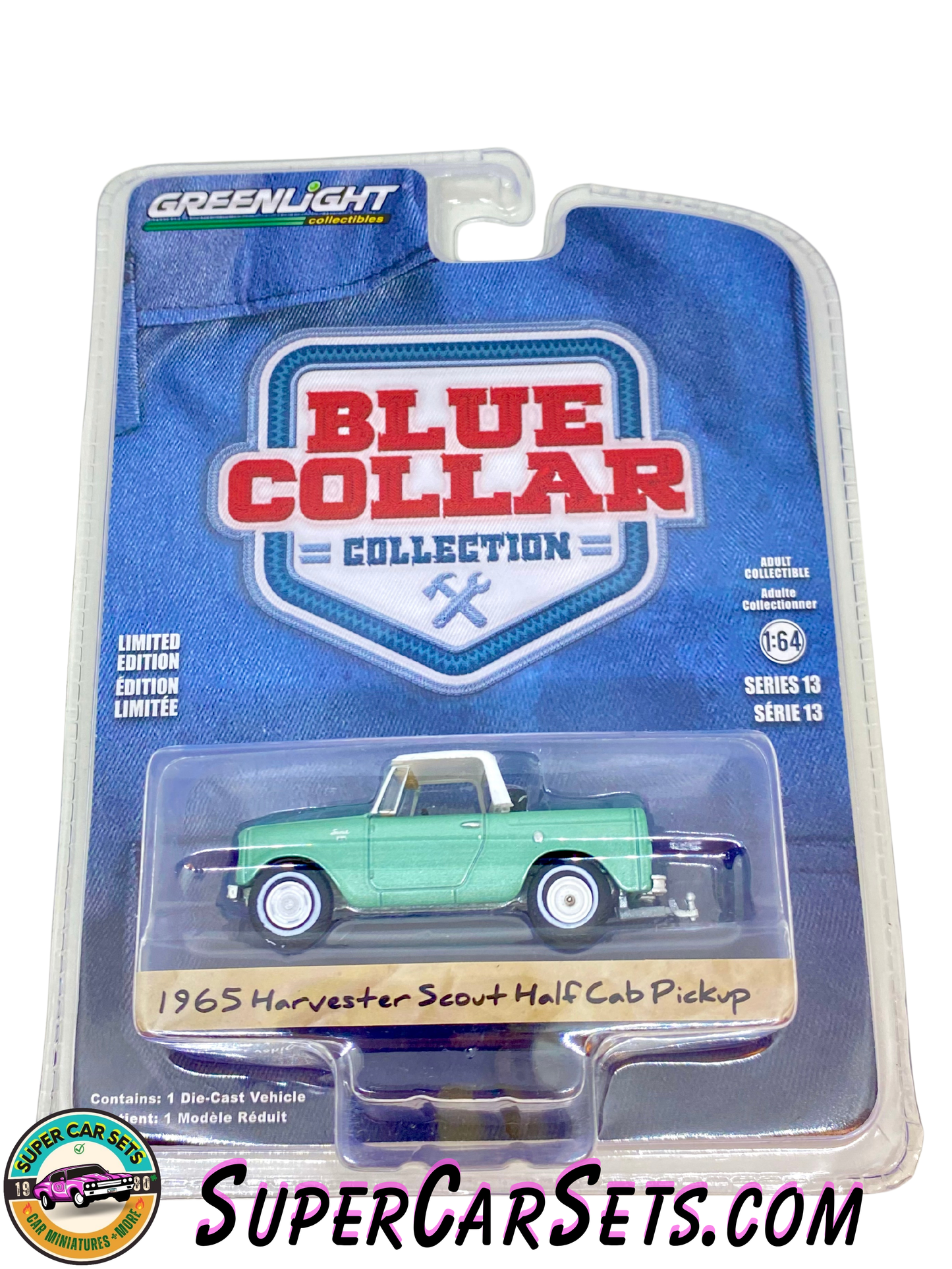 1965 Harvester Scout Half Cab Pickup - Greenlight Collectibles Blue Collar Collection Serie 13