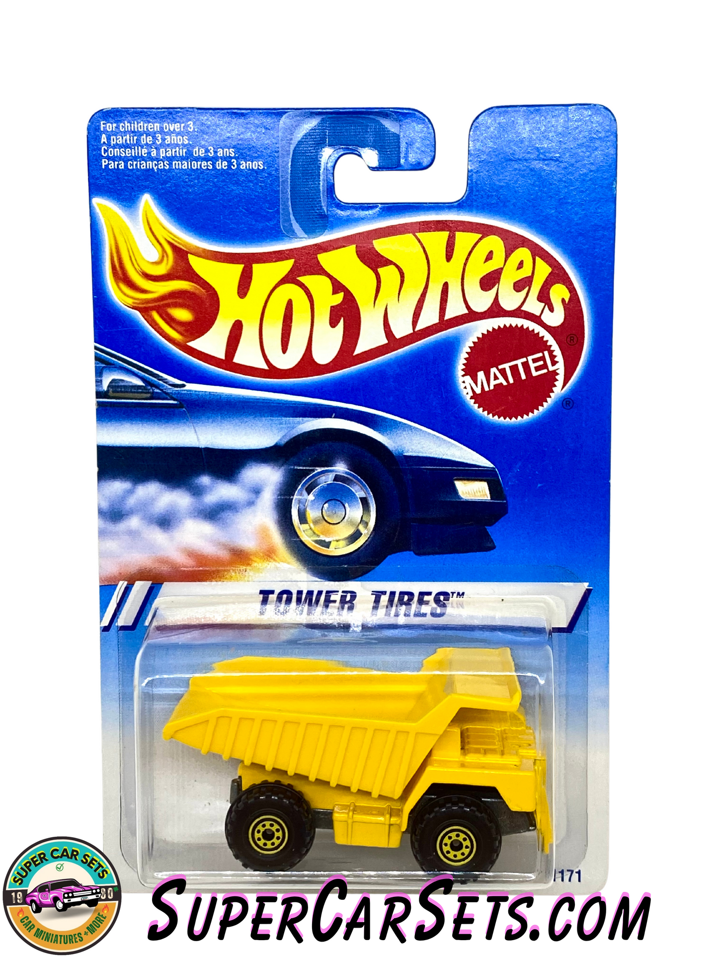 Hot Wheels (VINTAGE) (Year launched 1995) - Tower Tires (#1171) (card aged)