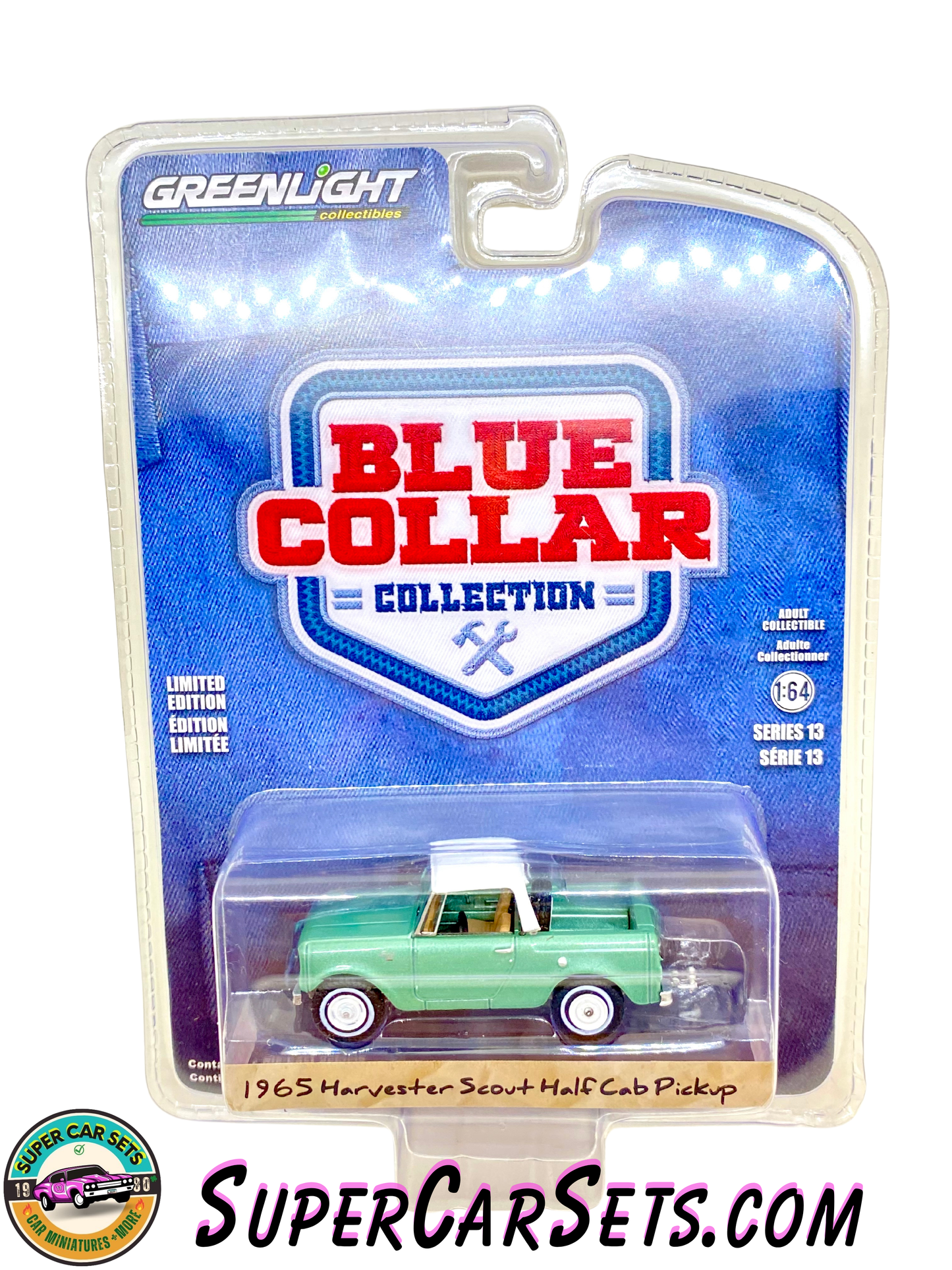 1965 Harvester Scout Half Cab Pickup - Greenlight Collectibles Blue Collar Collection Serie 13