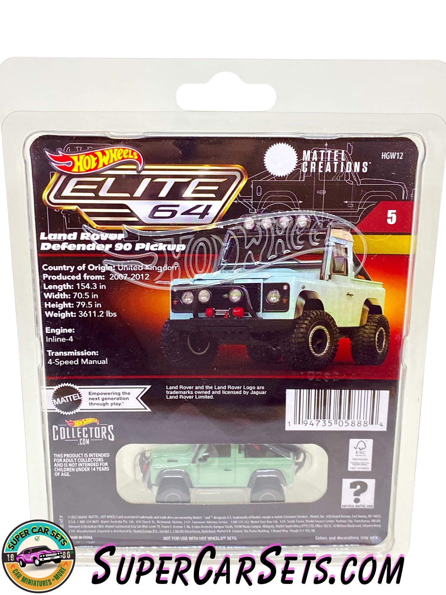 Land Rover Defender 90 Pickup  - Hot Wheels Elite 64 Series