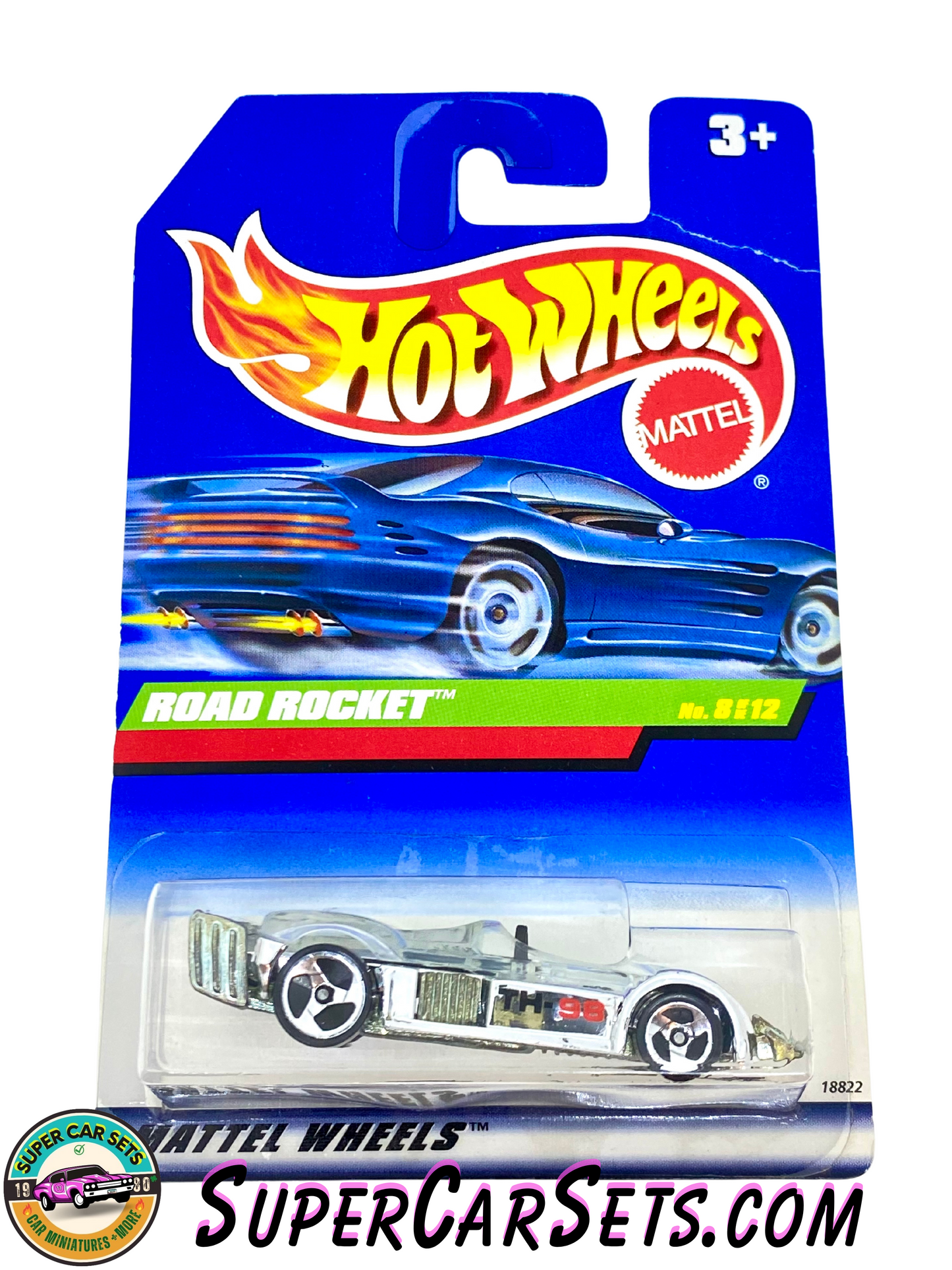 Hot Wheels (Year launched 1998) - Road Rocket (8/12) (#18822) (TREASURE HUNT) (bent card)