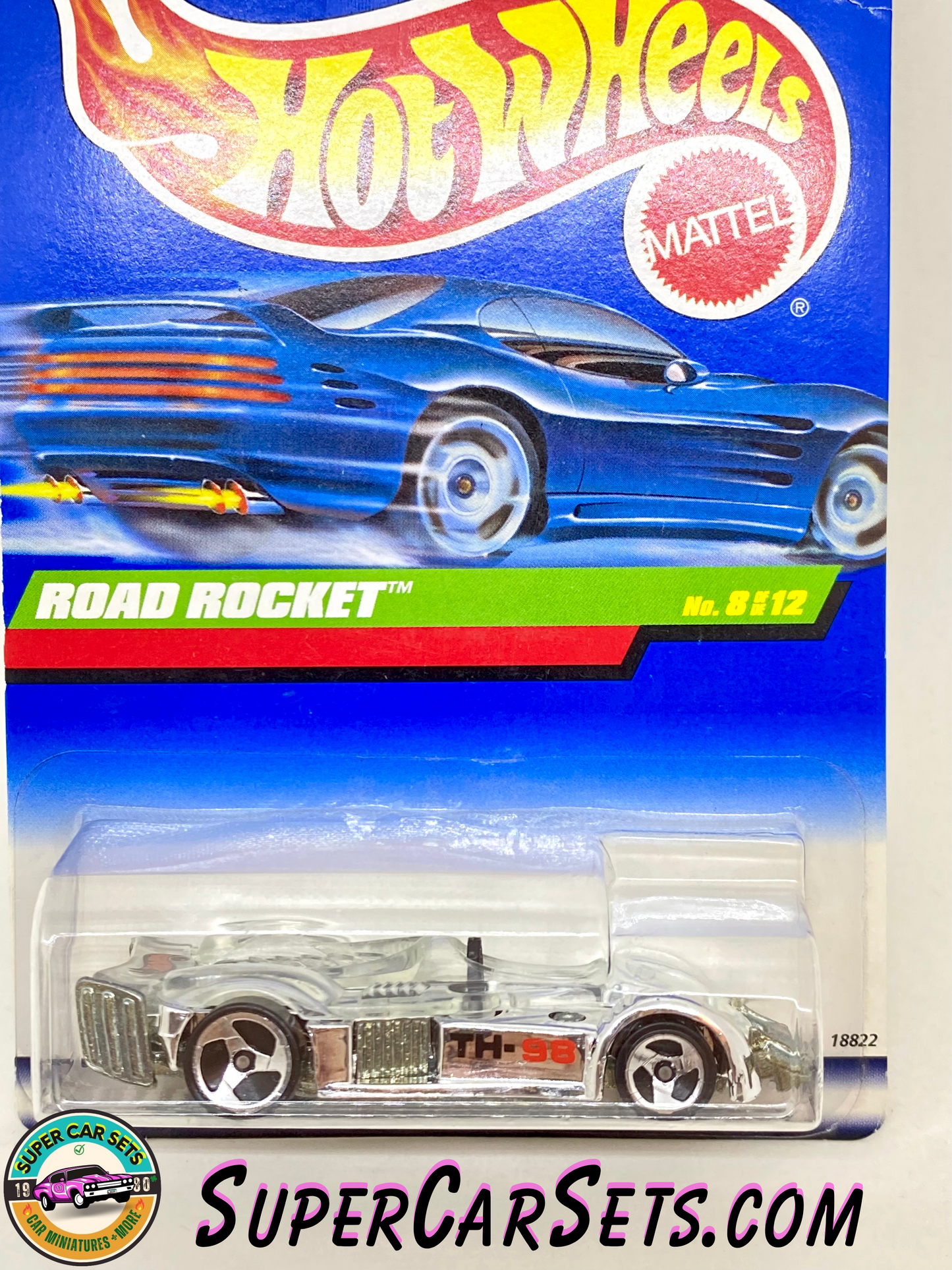 Hot Wheels (Year launched 1998) - Road Rocket (8/12) (#18822) (TREASURE HUNT) (bent card)