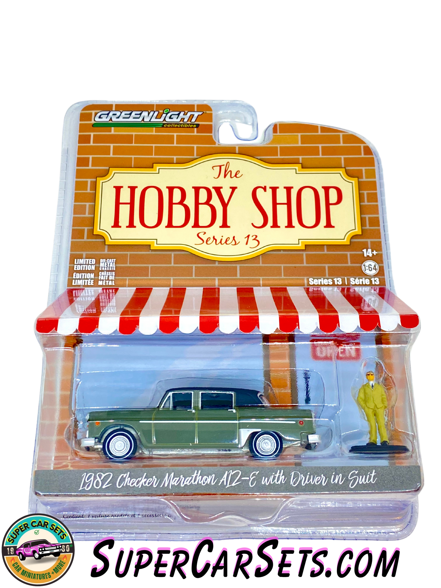 1982 Checker Marathon A12-E with Driver in Suit - The Hobby Shop Series 13 made by Greenlight Collectibles