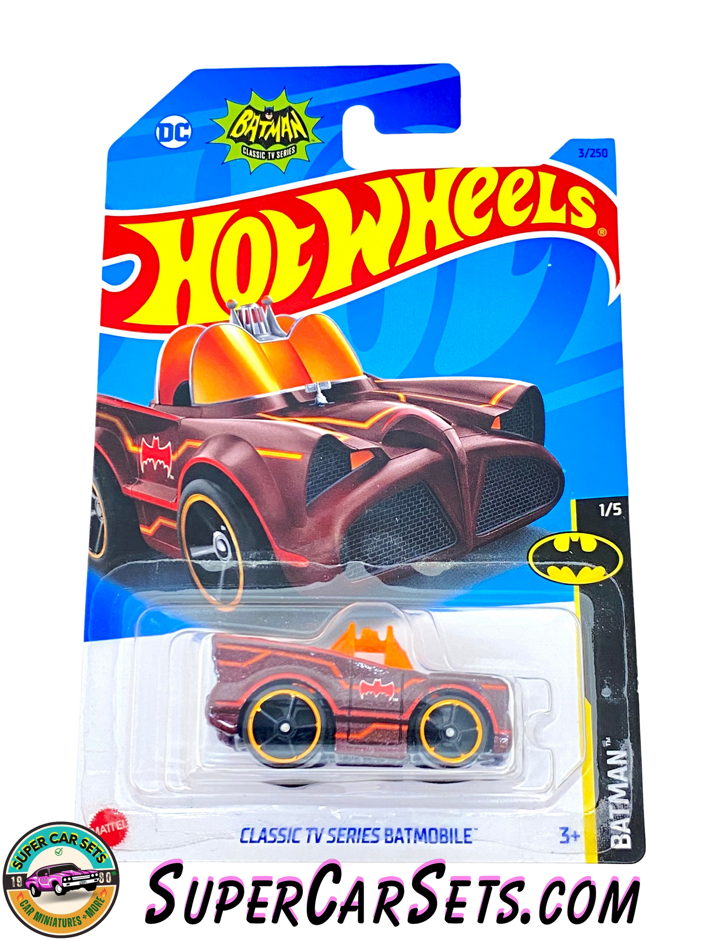 Hot Wheels - Batman - 2023 (1/5) (3/250) - Classic TV Series Batmobile (dark red)