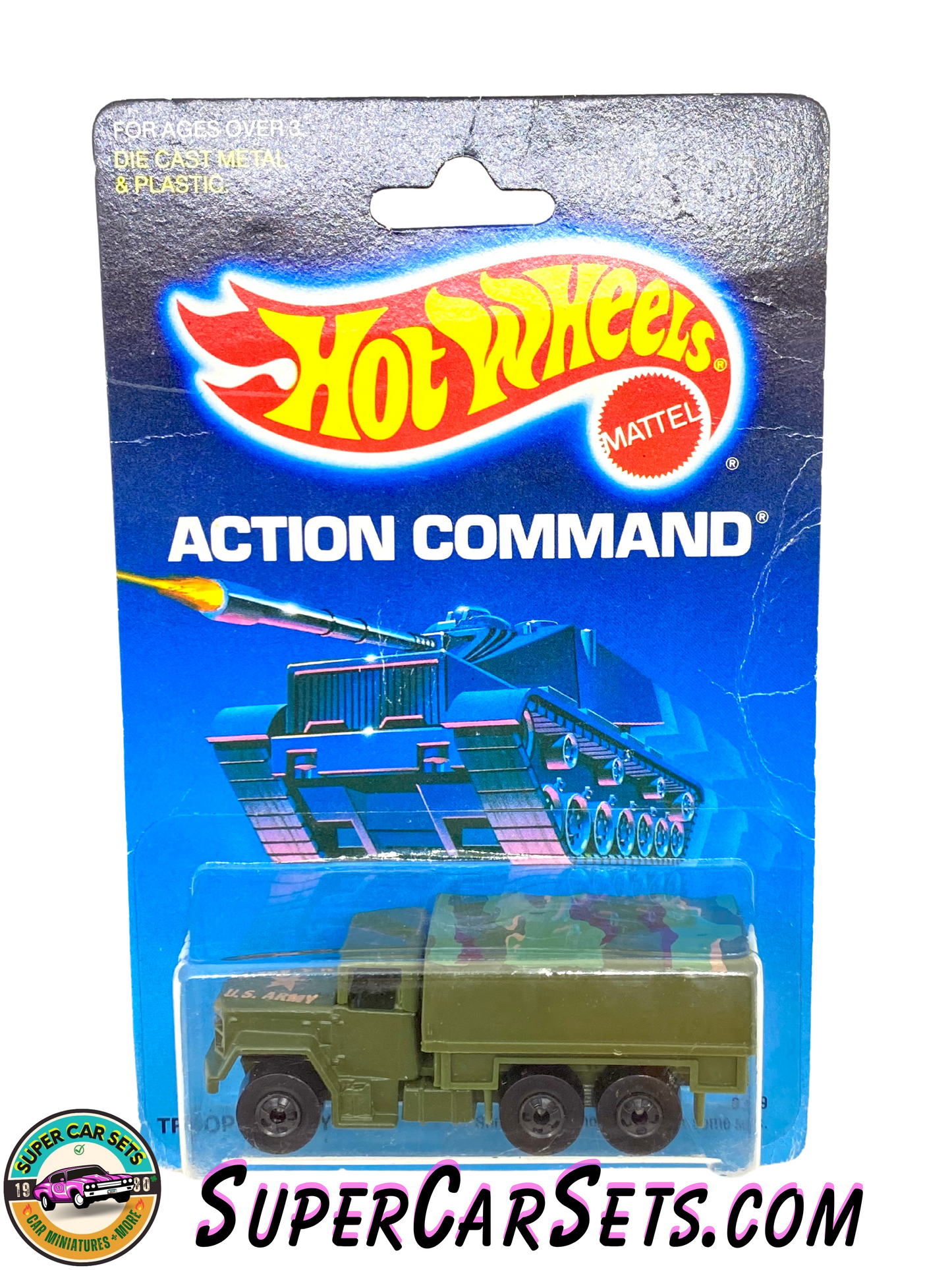 Hot Wheels (Year launched 1989) - Action Command - Troop Convoy (#9379) (aged card)