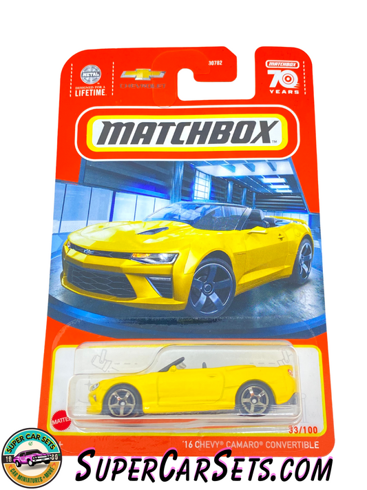 Matchbox - '16 Chevy Camaro Convertible (33/100) (Yellow Colour)